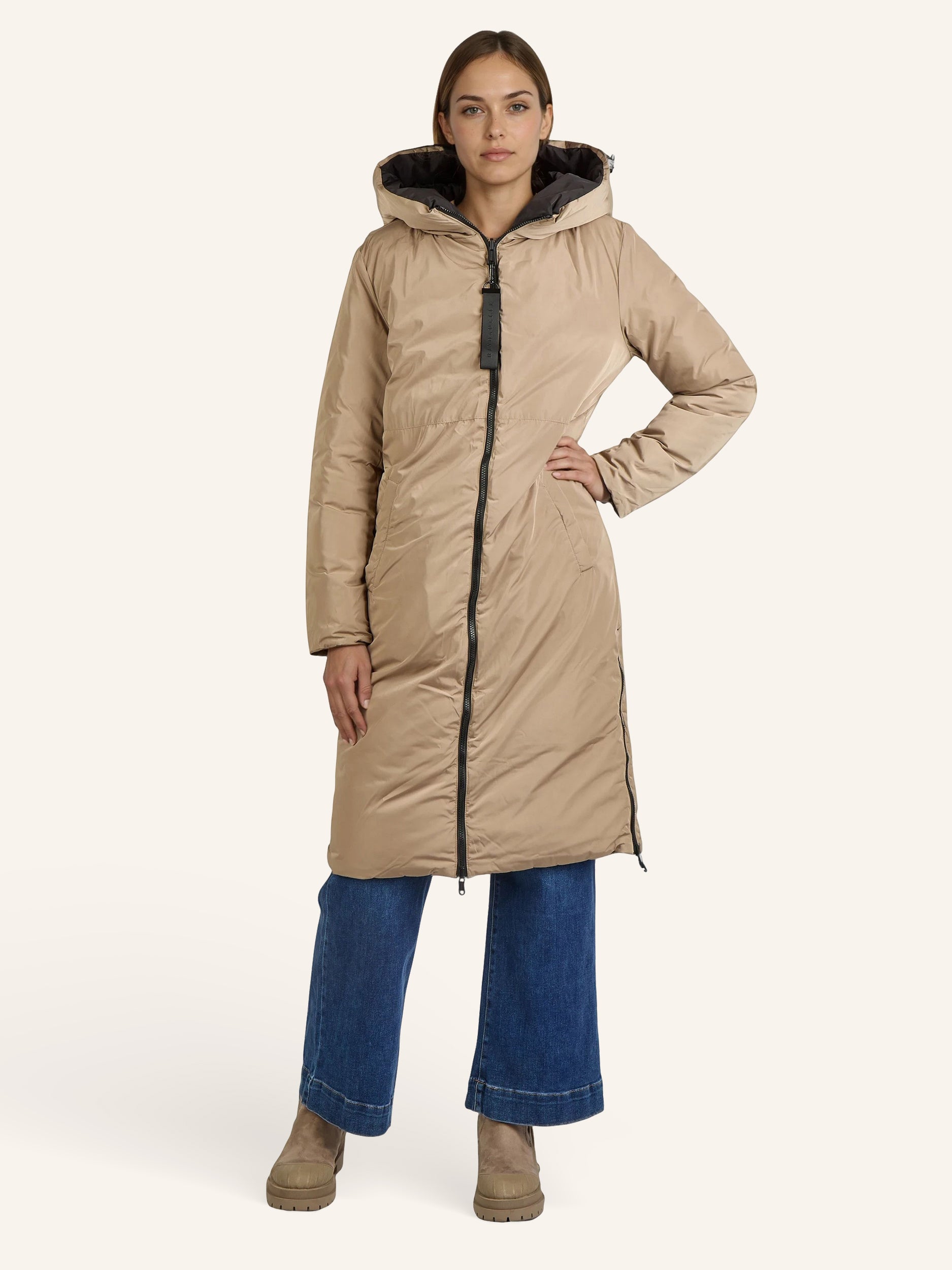 Wendbarer Steppmantel mit Kapuze