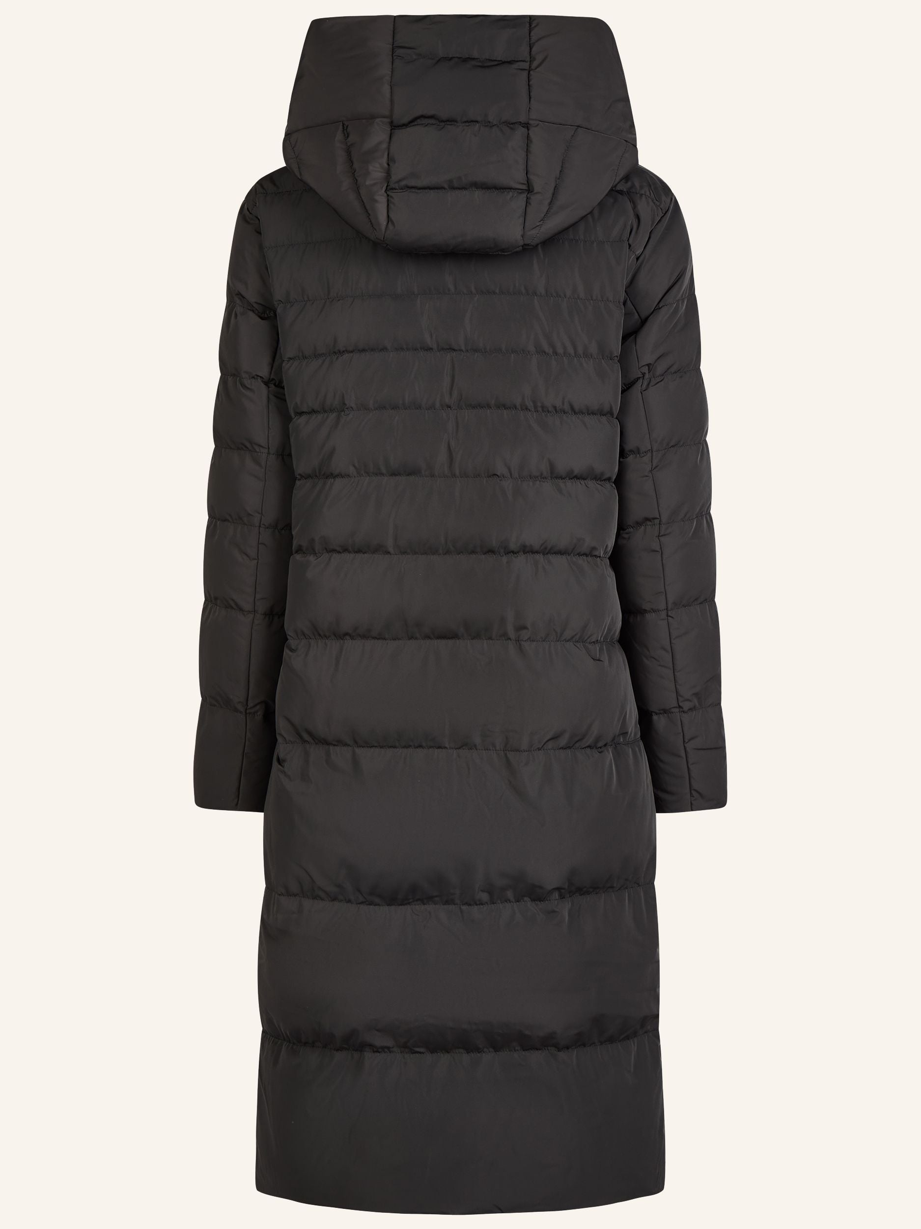 Reversible quilted coat with hood