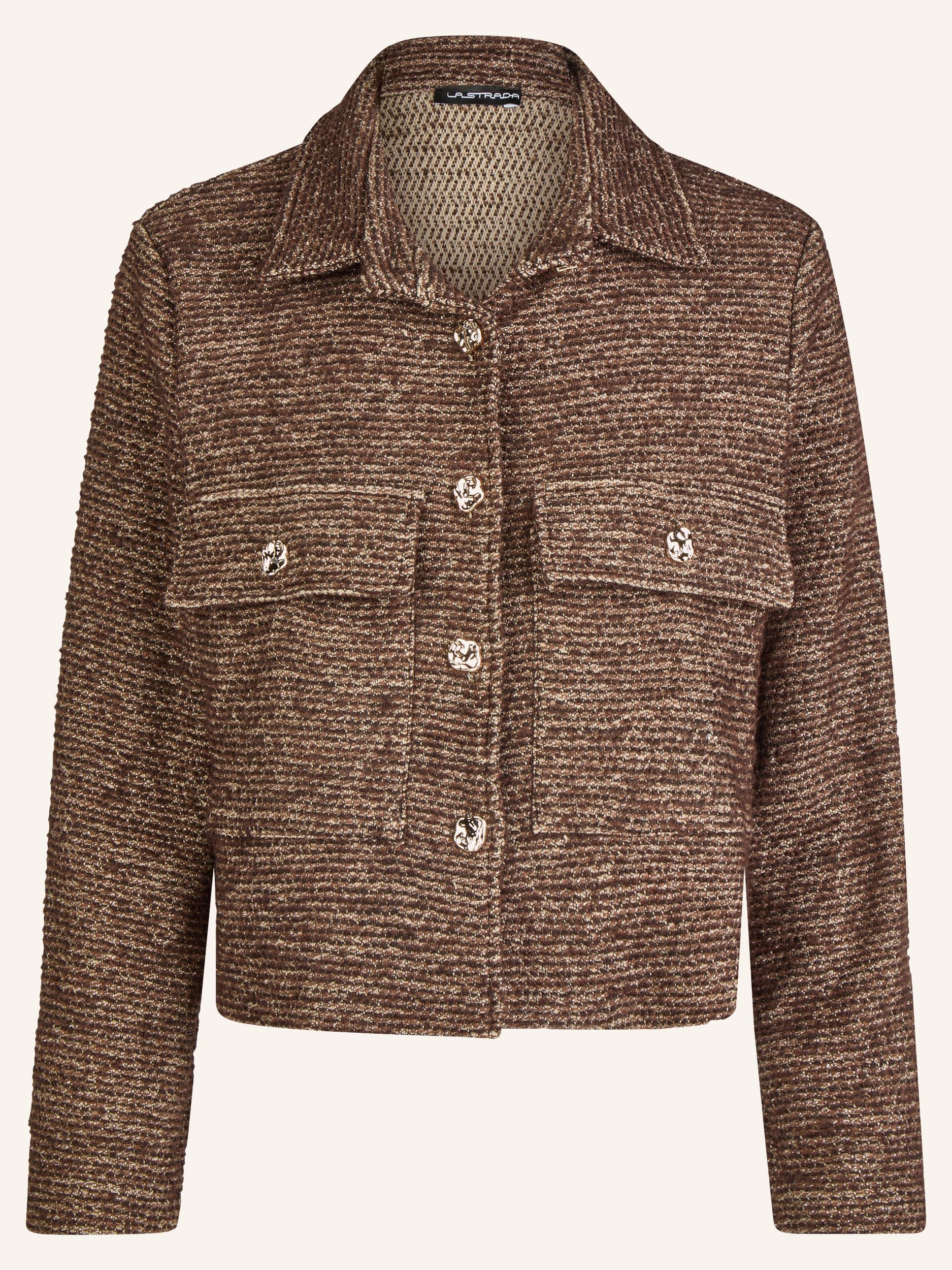 Bouclé-Jacke mit Glitzergarn