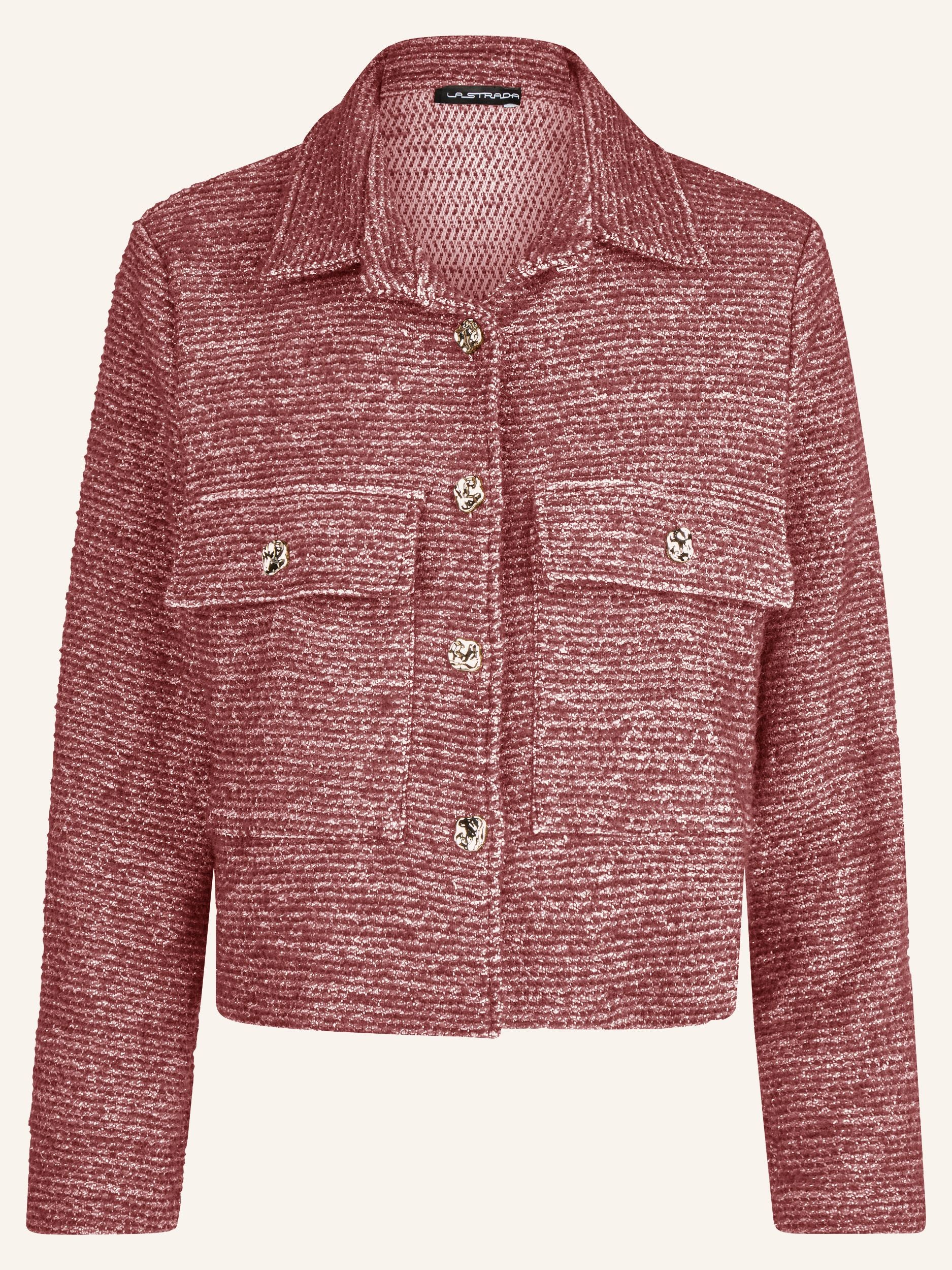 Bouclé-Jacke mit Glitzergarn