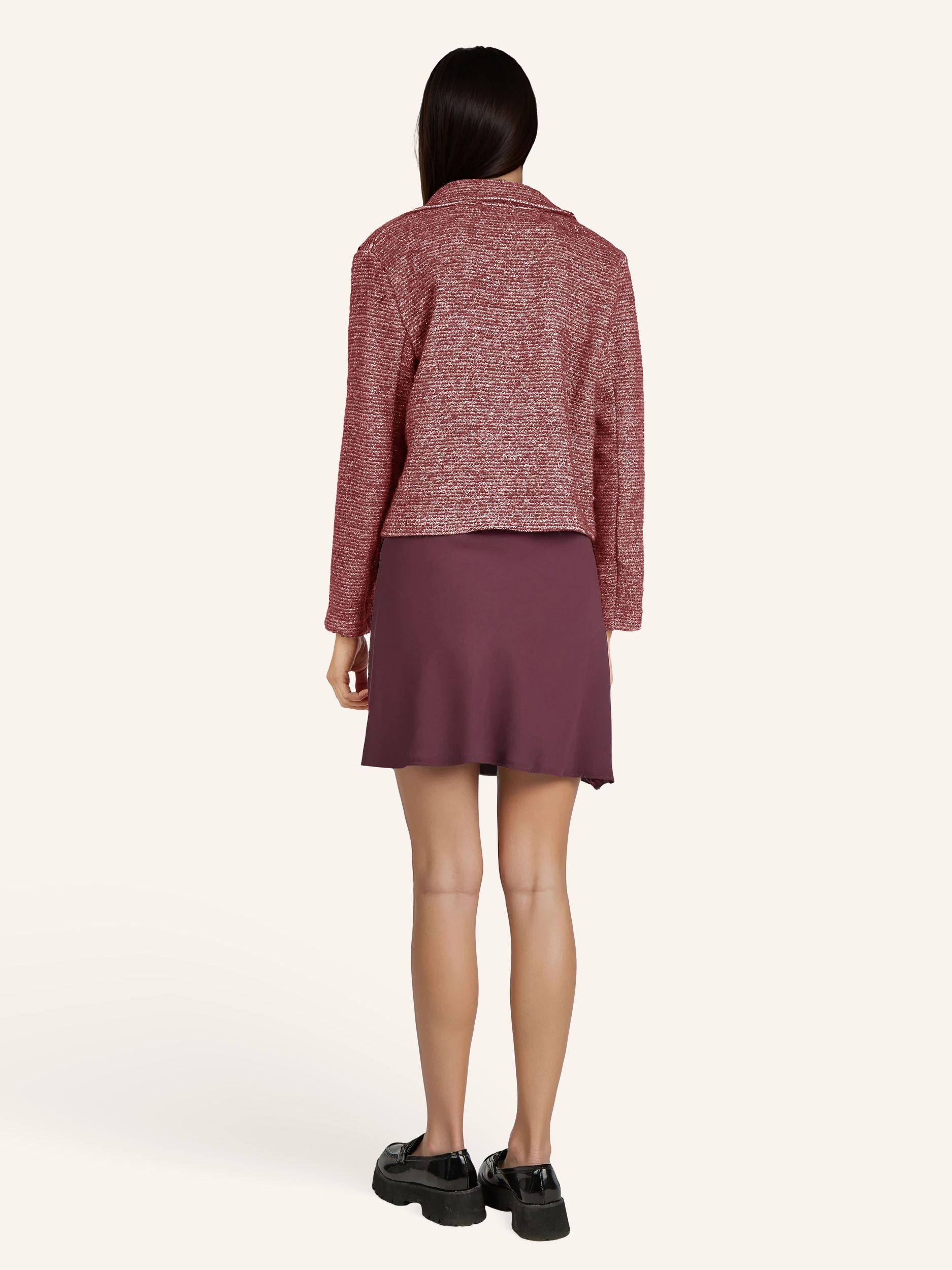 Bouclé-Jacke mit Glitzergarn