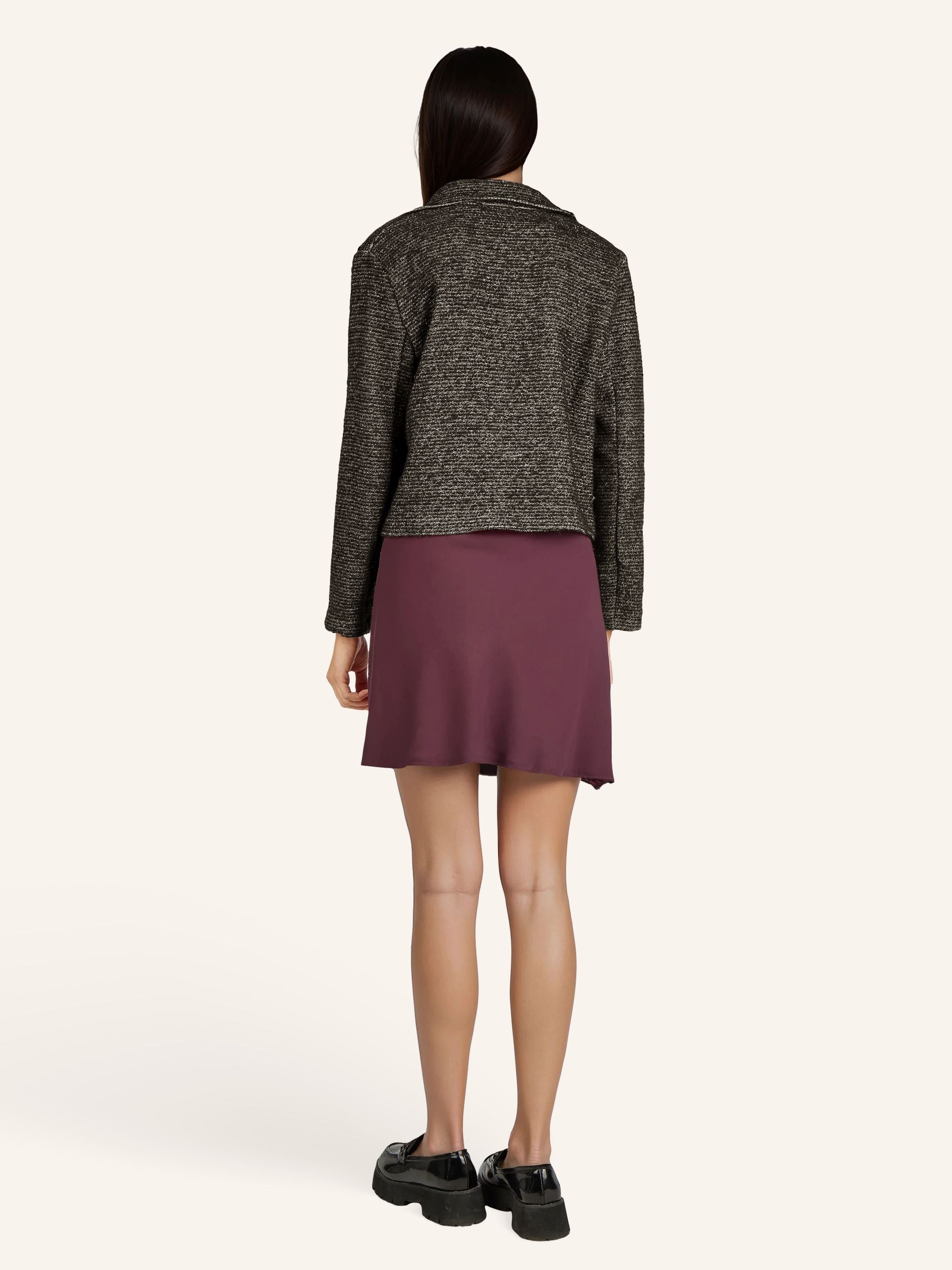 Bouclé-Jacke mit Glitzergarn