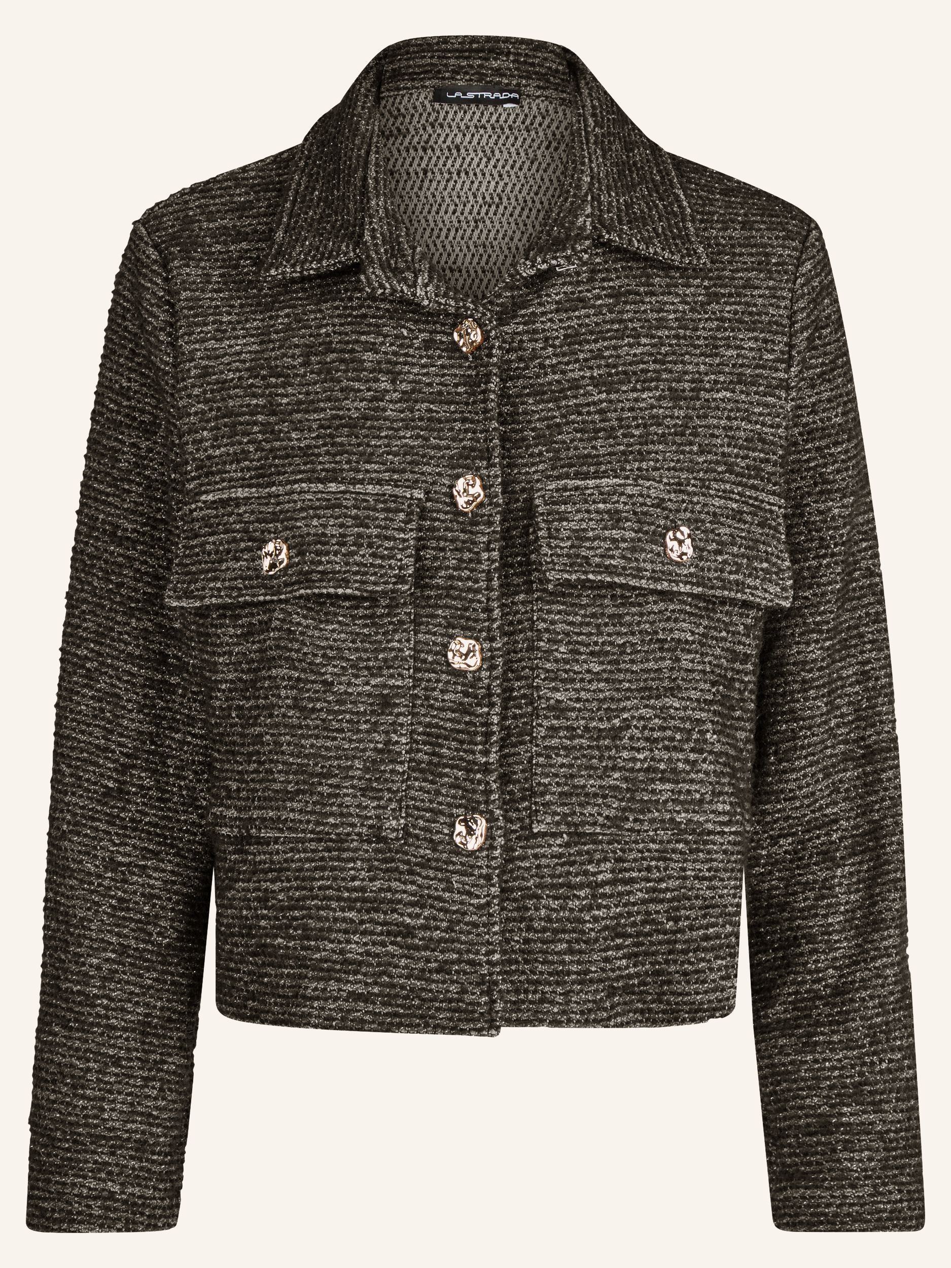 Bouclé-Jacke mit Glitzergarn