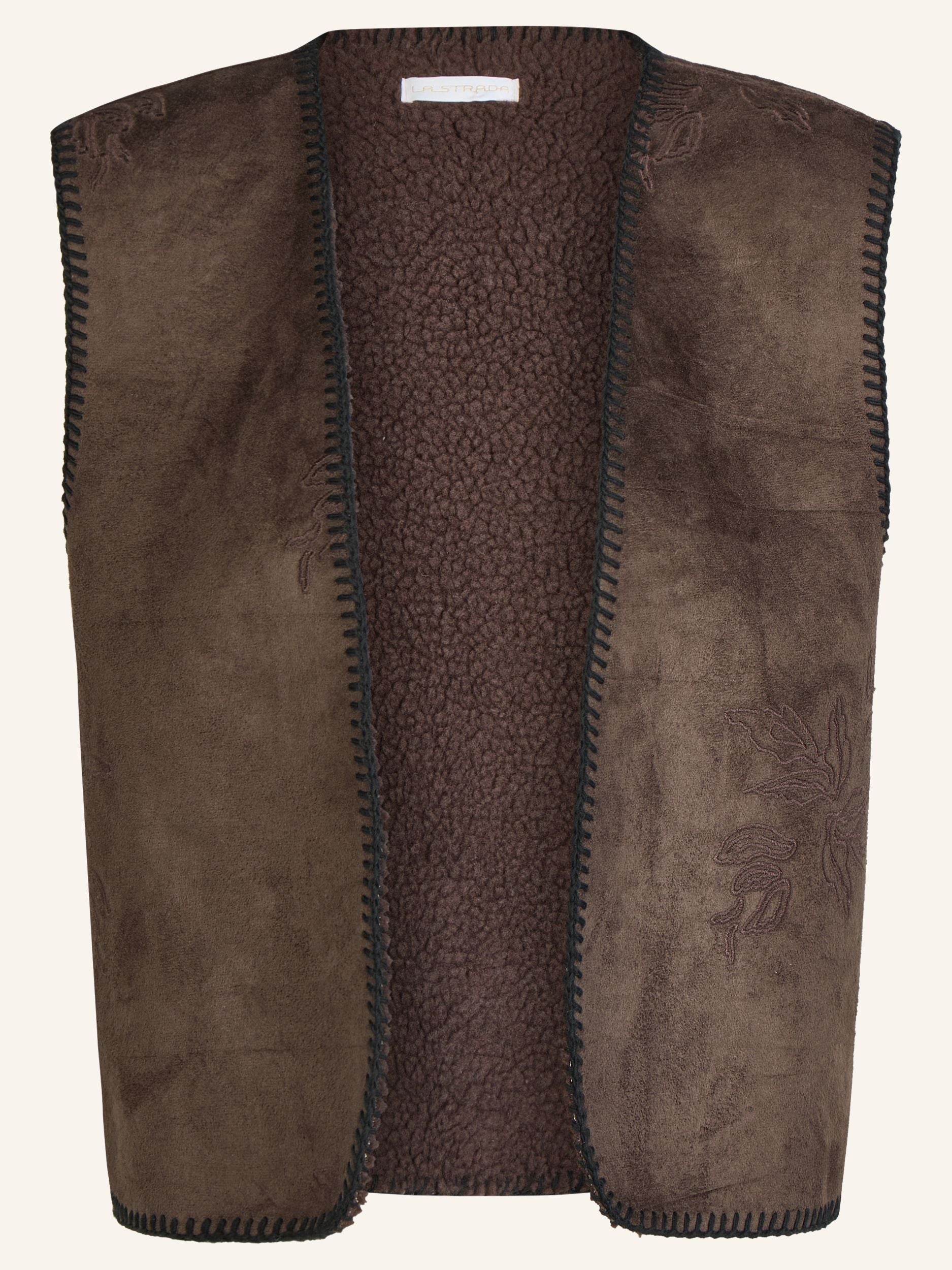 Fellweste mit Stickdetails