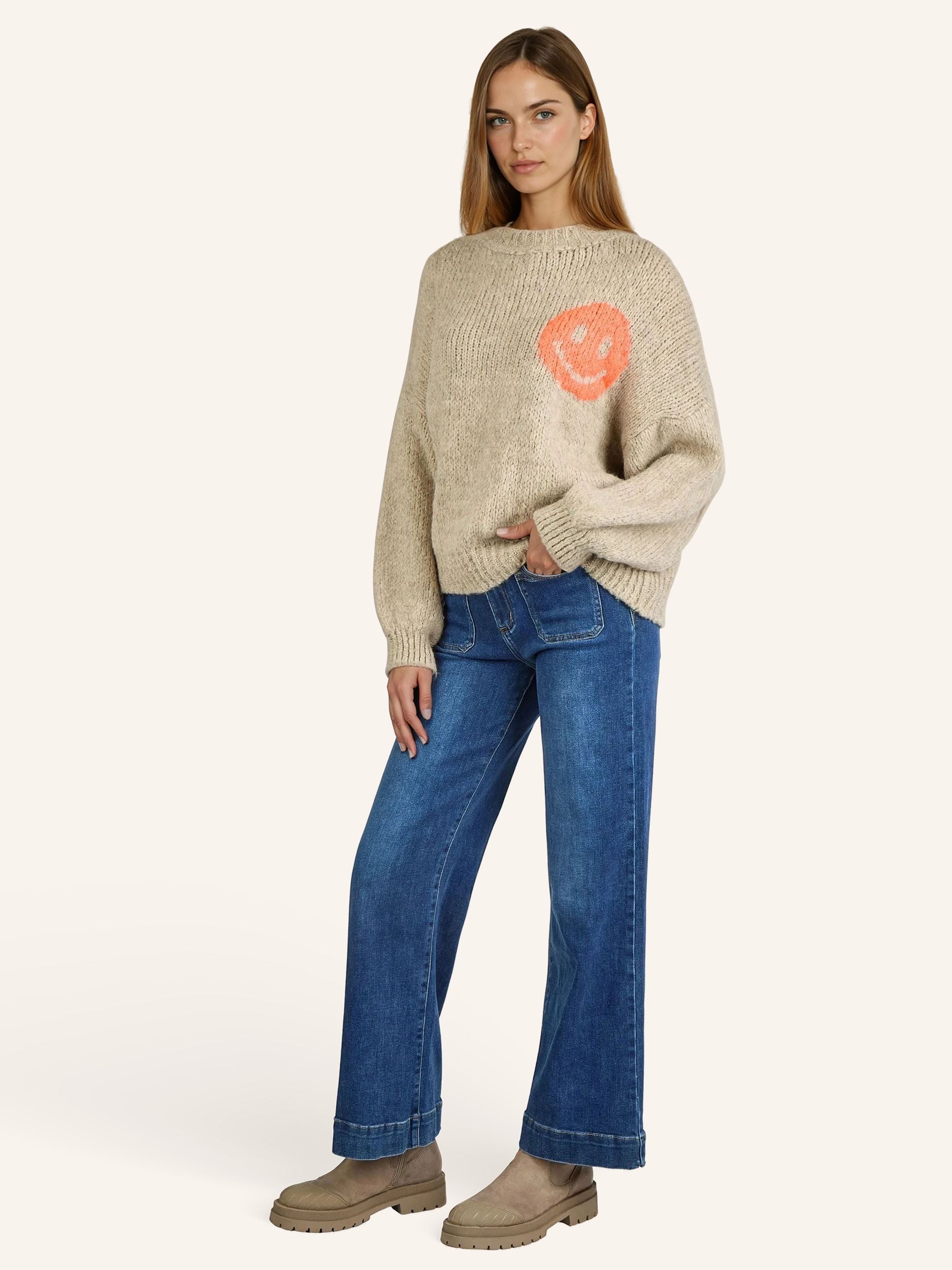 Statement-Strickpullover „Look Back“
