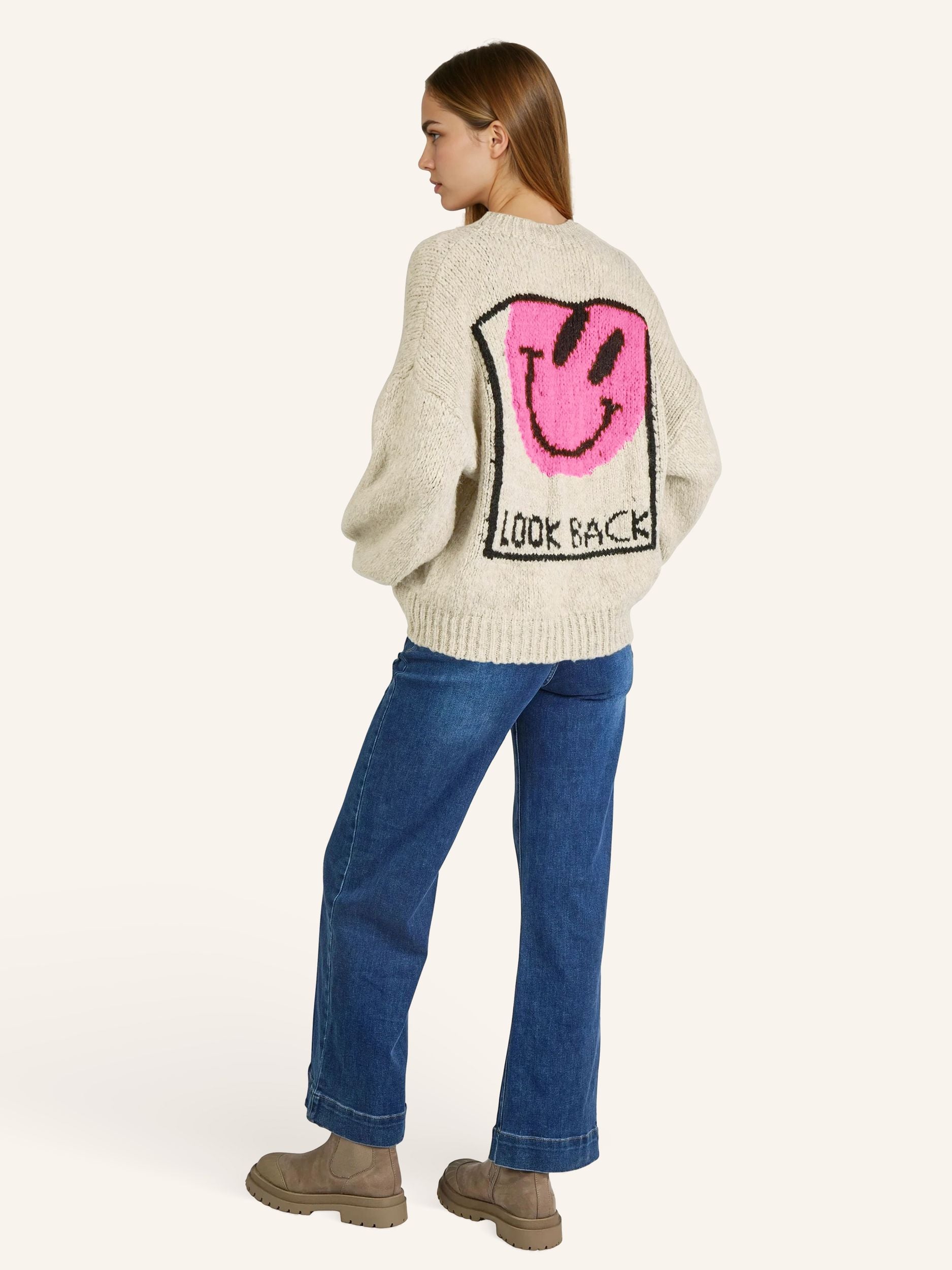 Statement-Strickpullover „Look Back“