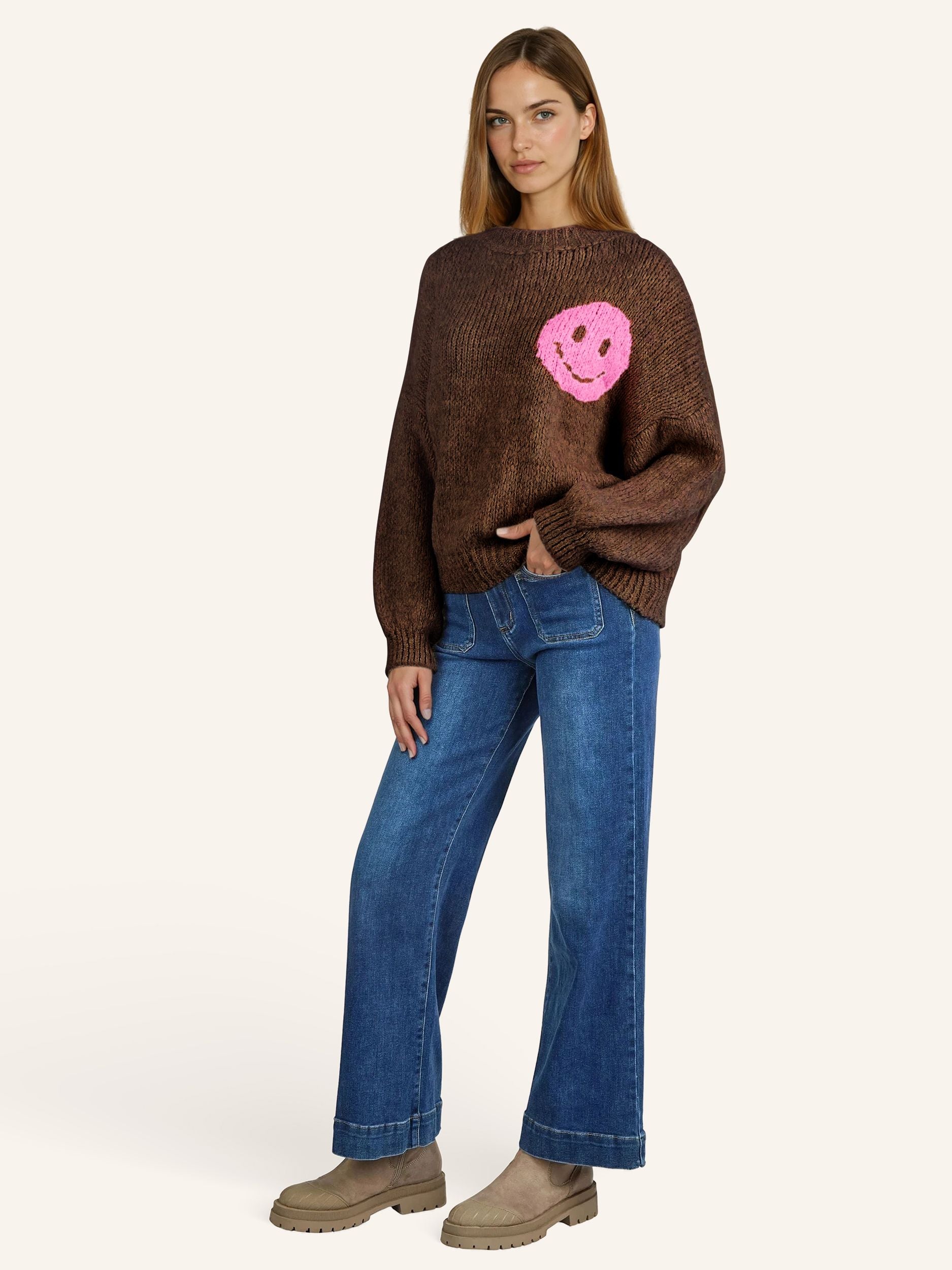 Statement-Strickpullover „Look Back“