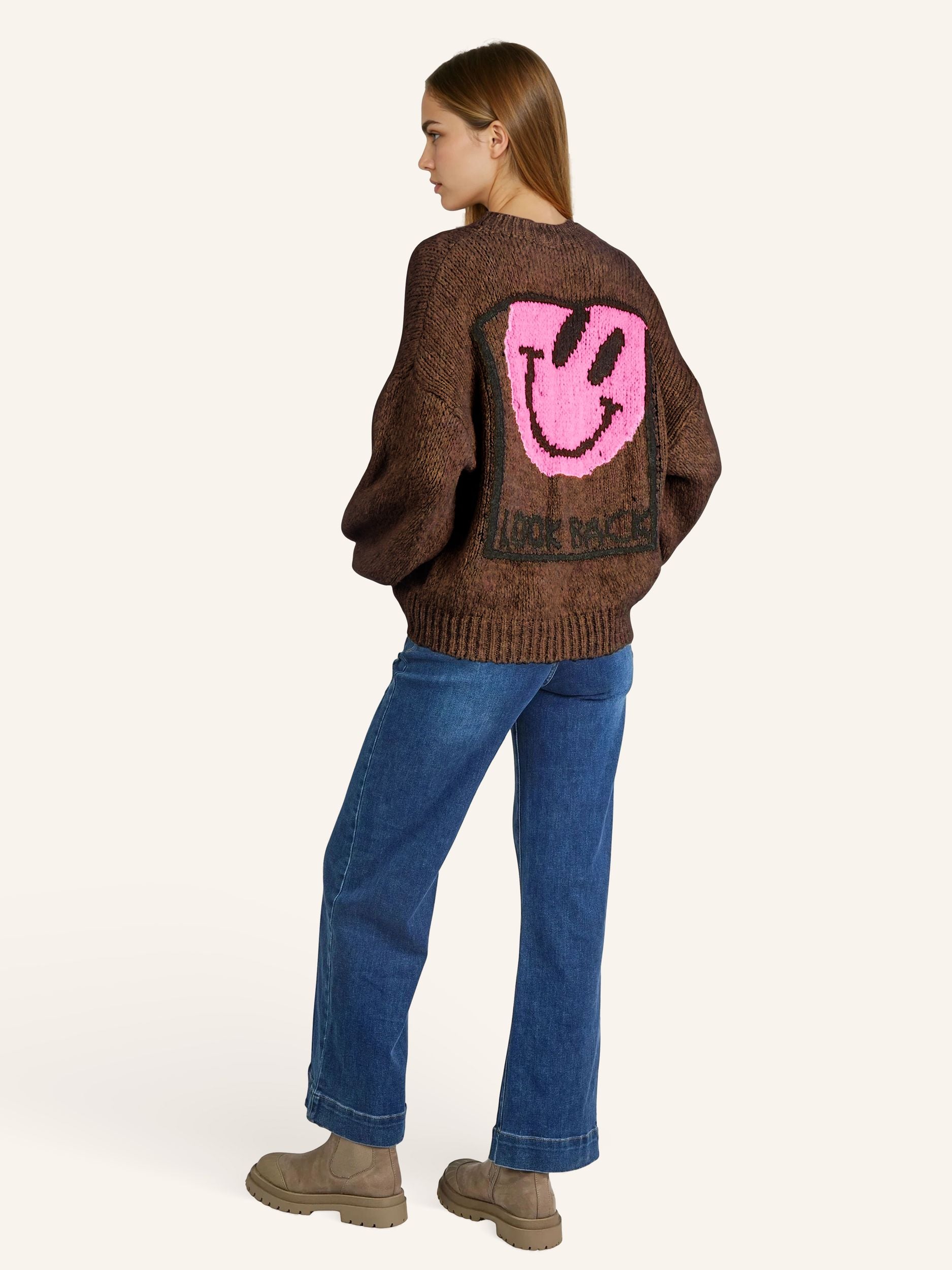 Statement-Strickpullover „Look Back“