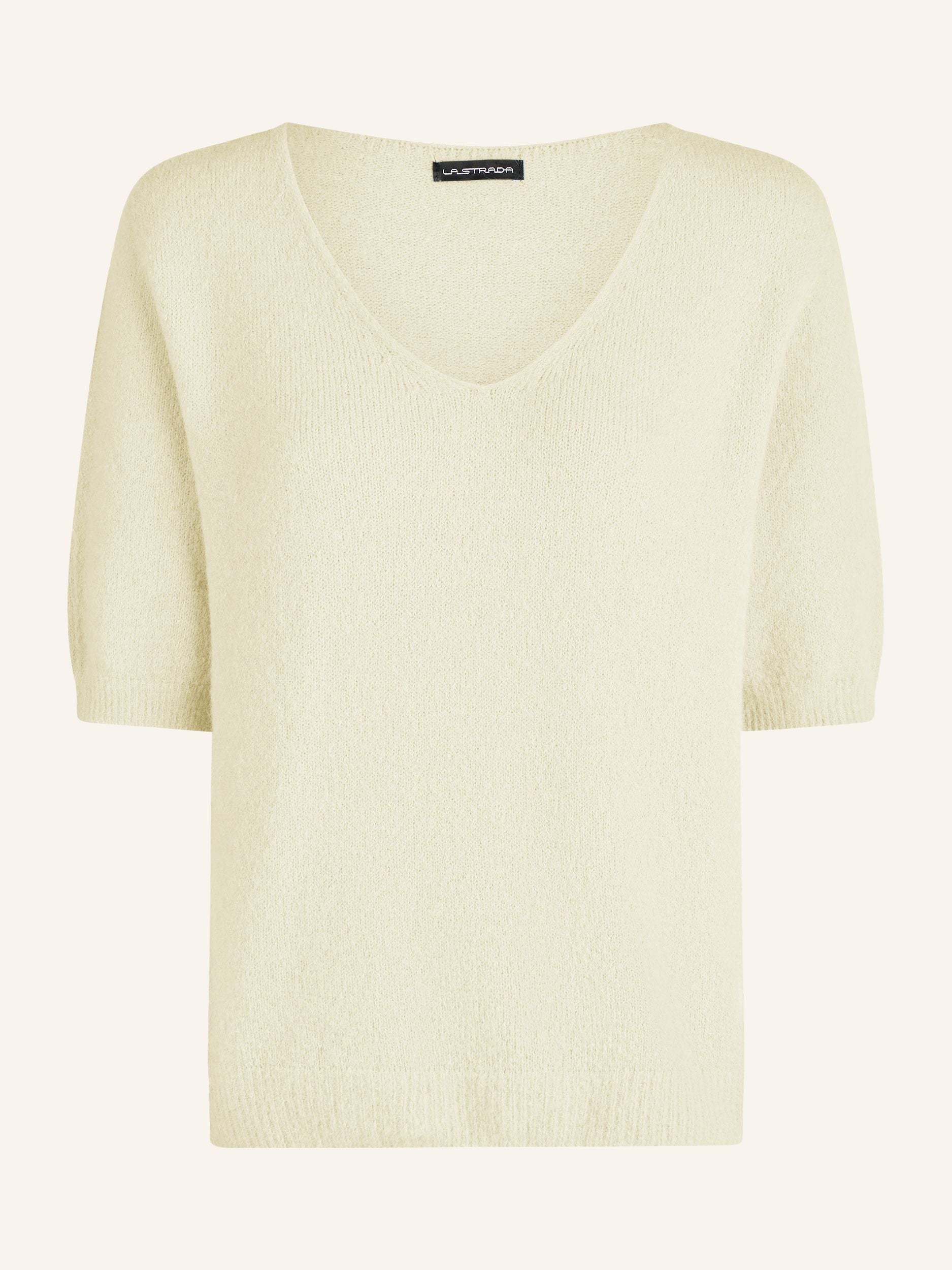Feinstrickpullover mit halblangen Ärmeln
