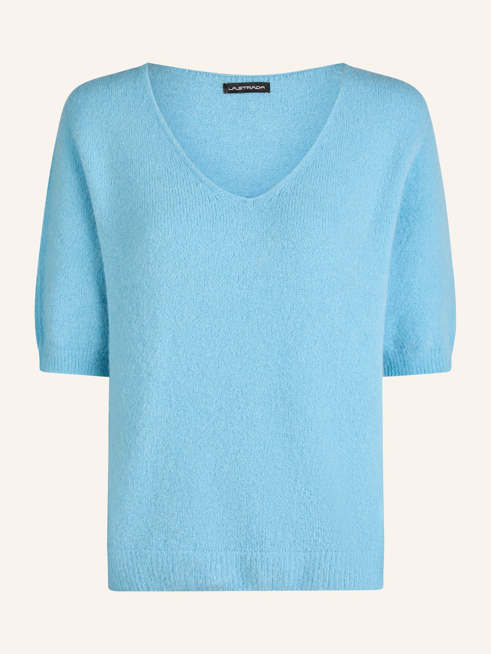 Feinstrickpullover mit halblangen Ärmeln