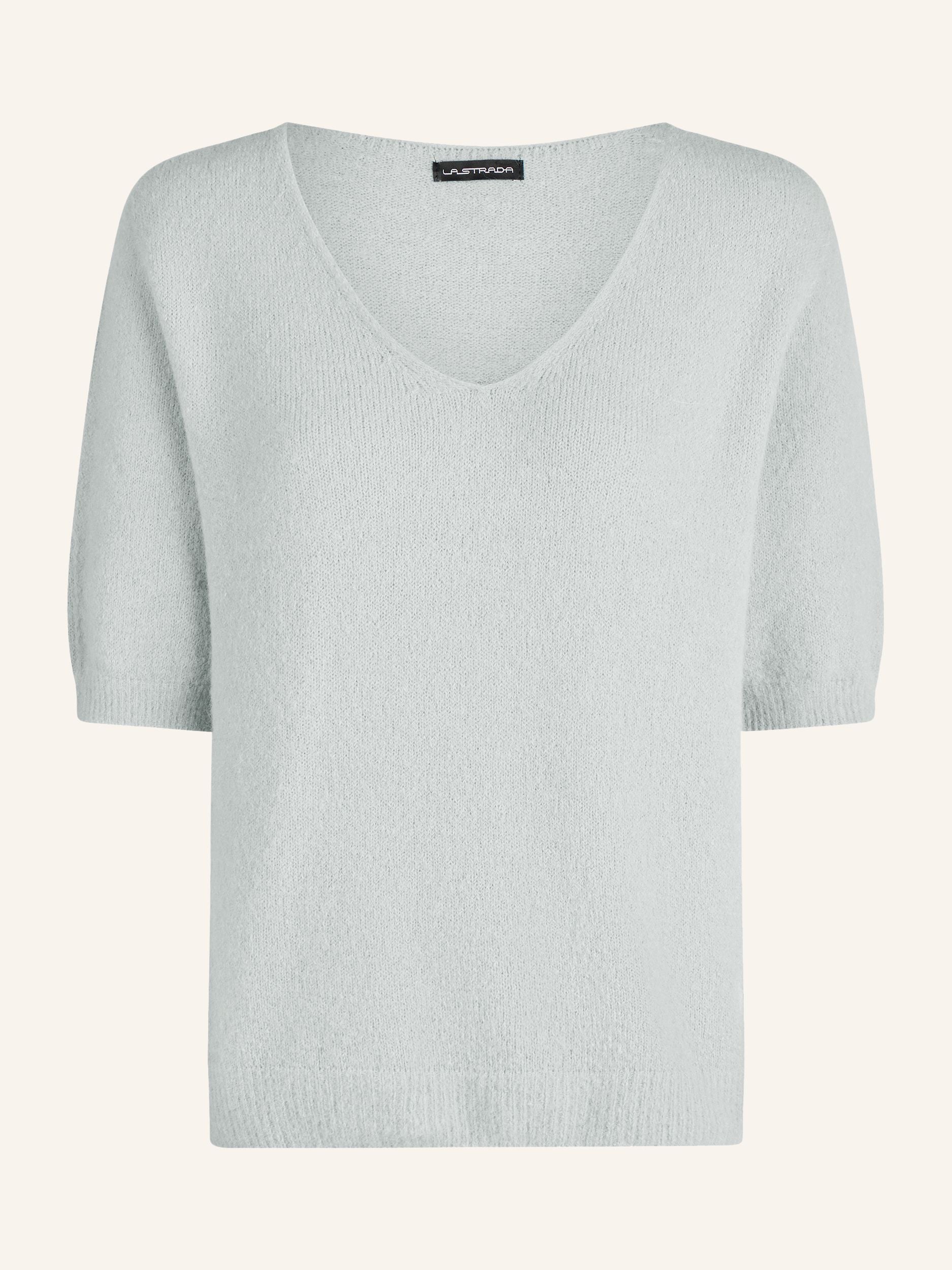 Feinstrickpullover mit halblangen Ärmeln