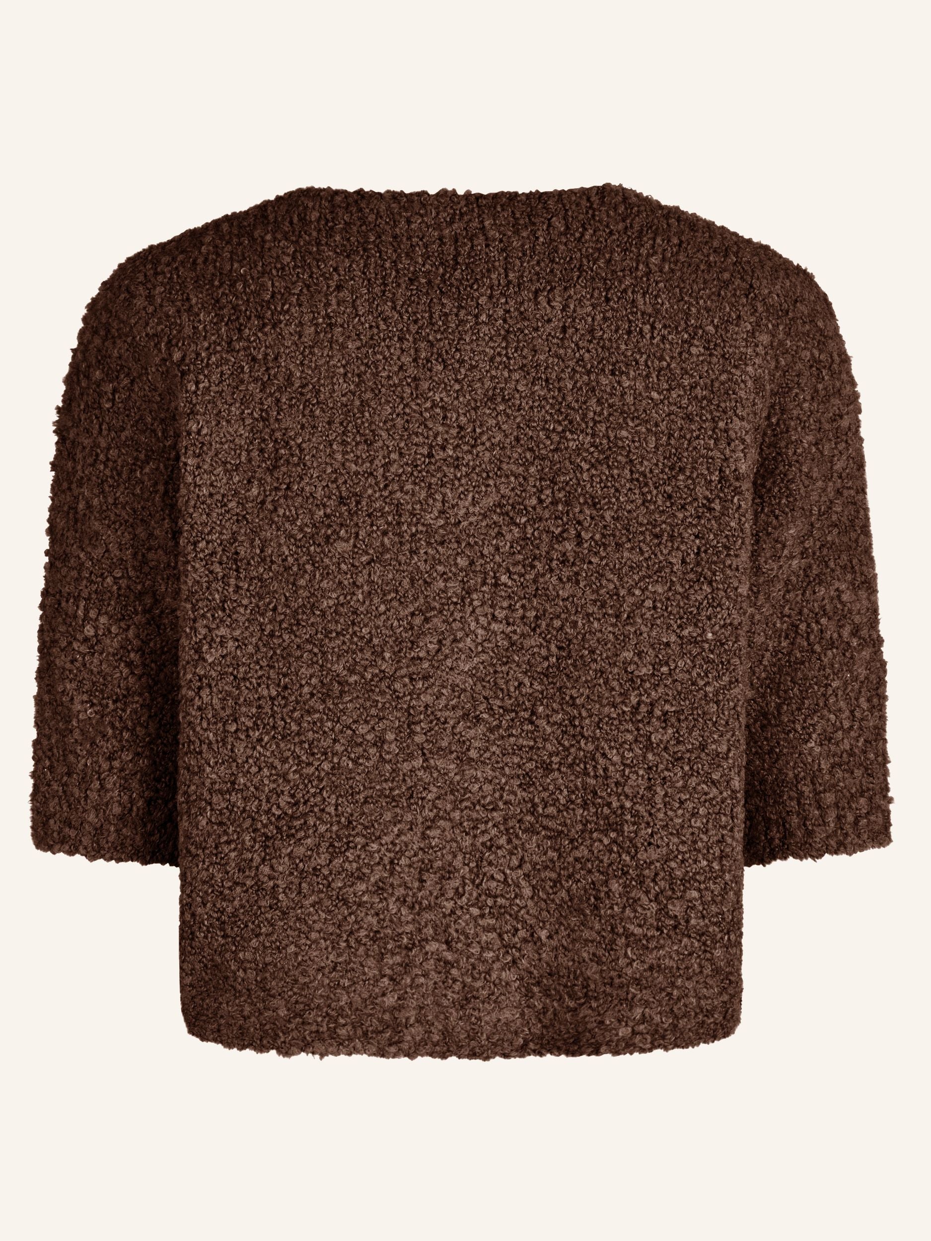 Cardigan bouclé, manches courtes