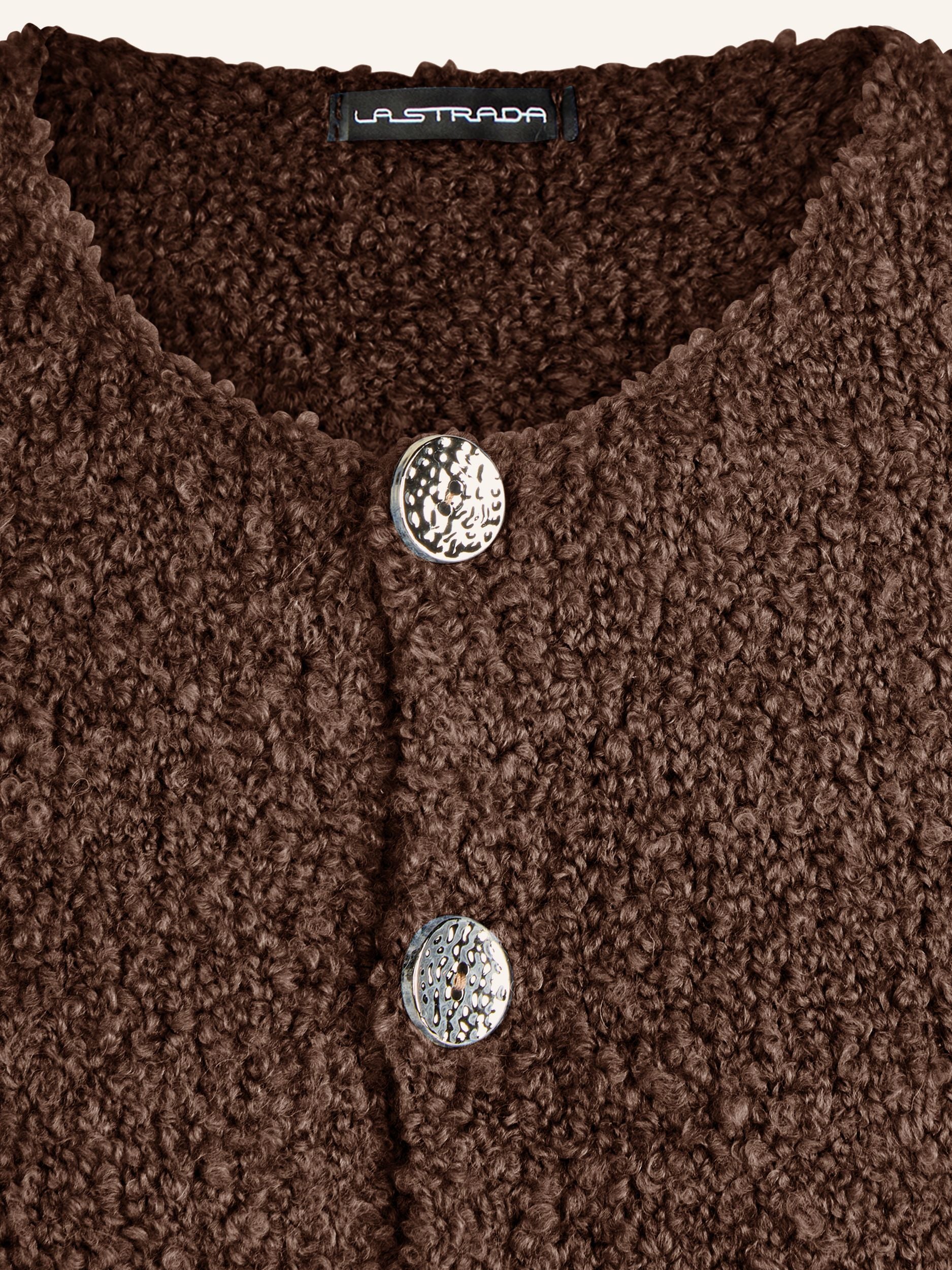 Cardigan bouclé, manches courtes