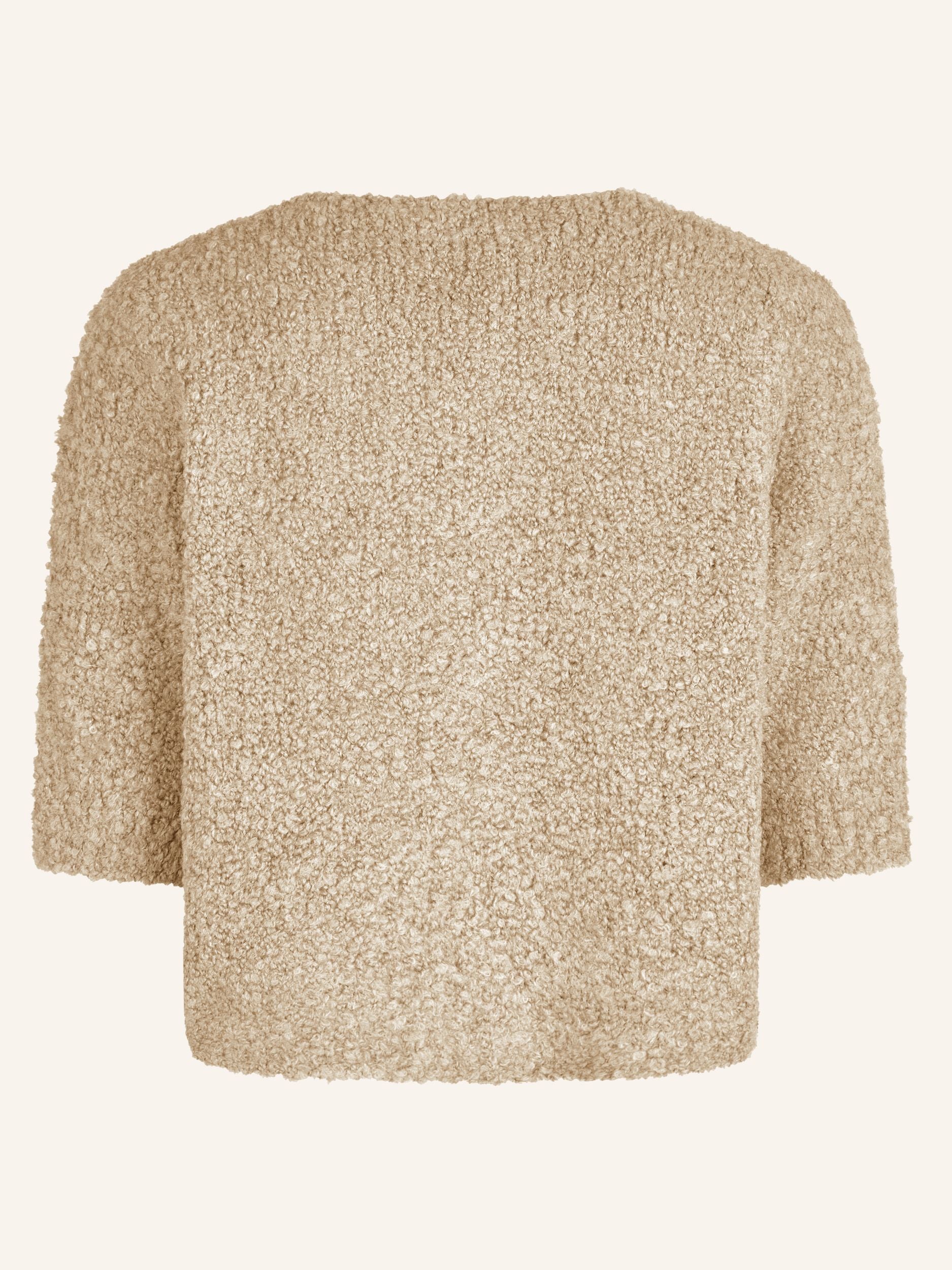 Cardigan bouclé, manches courtes