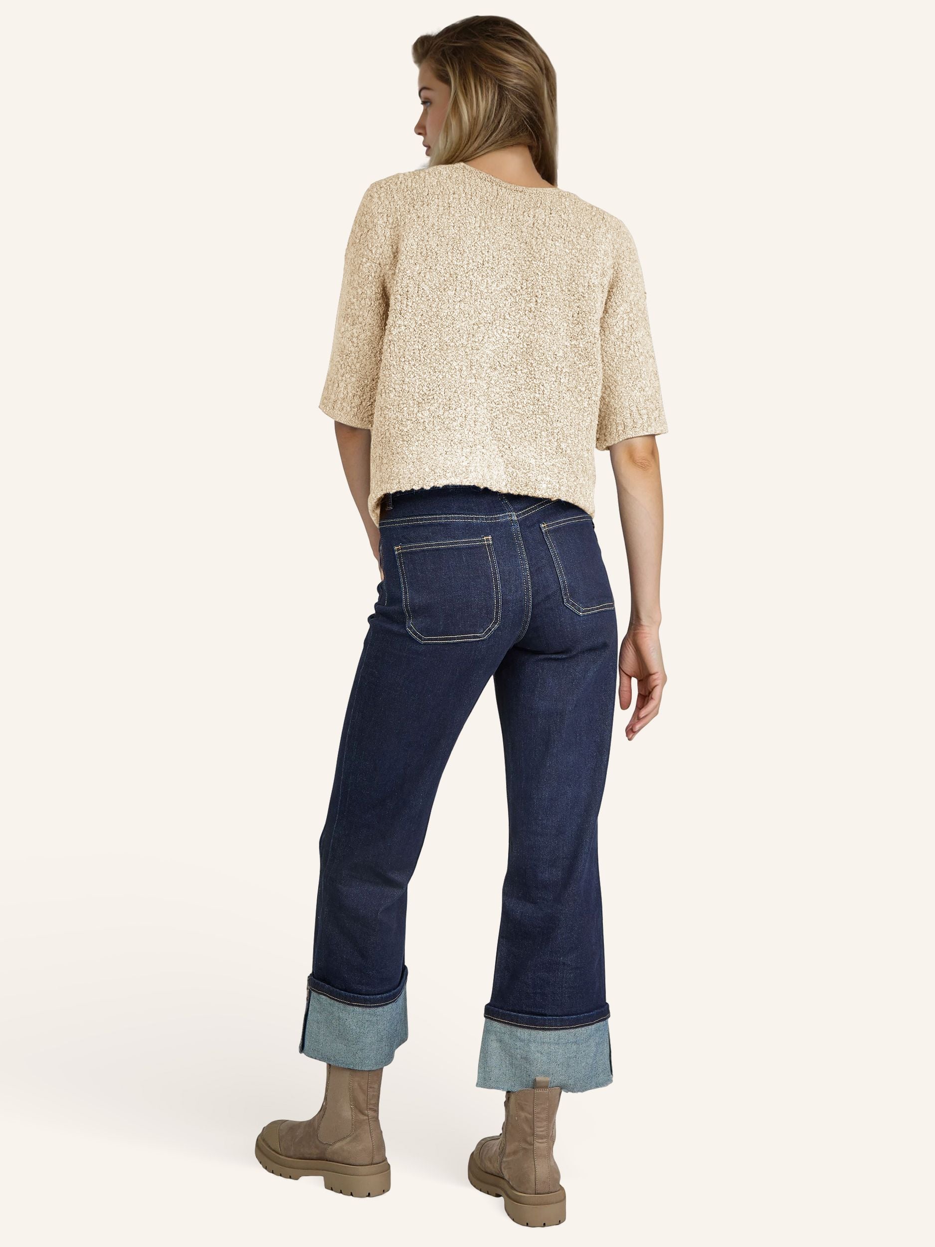 Cardigan bouclé, manches courtes