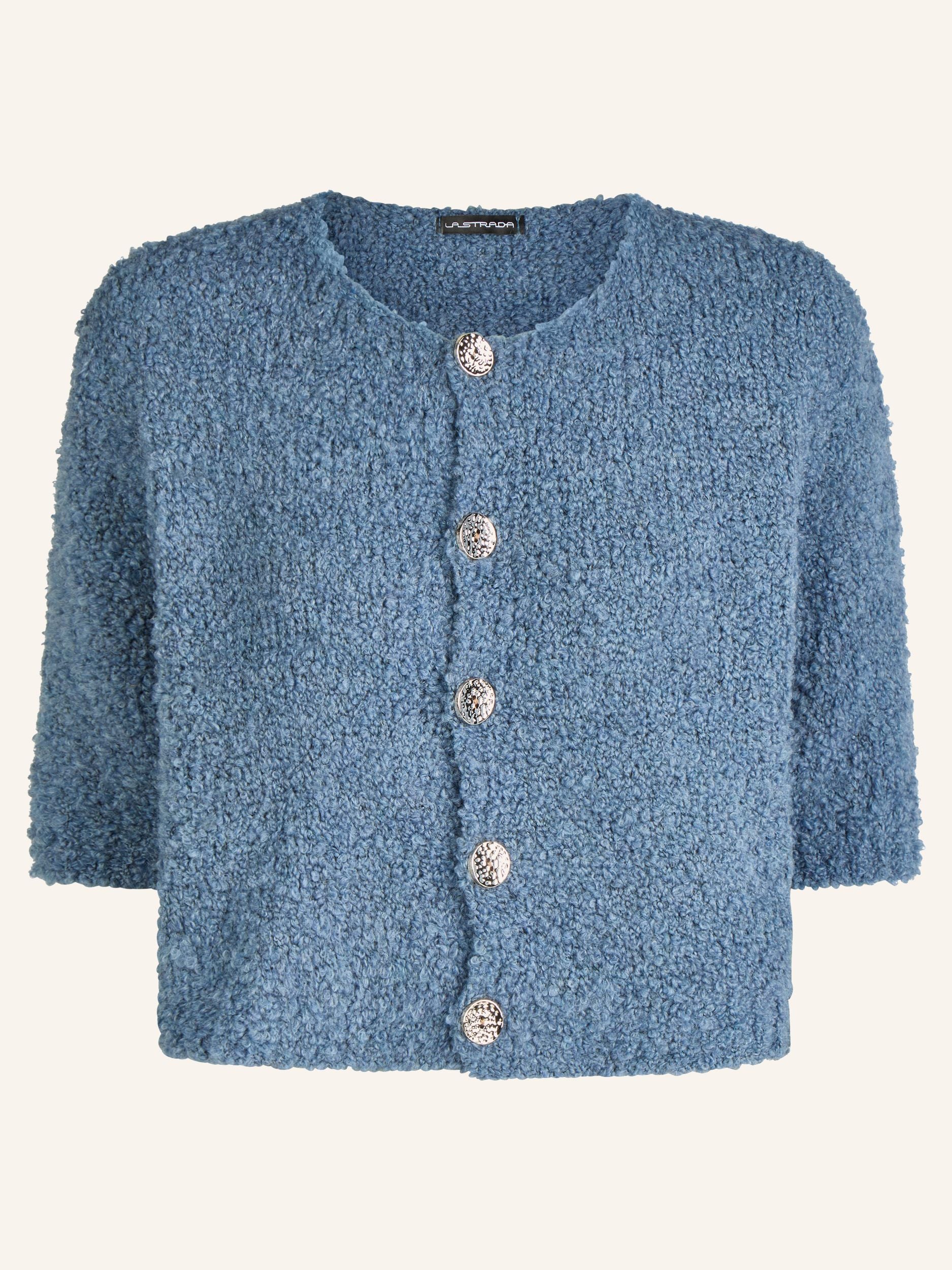 Cardigan bouclé, manches courtes