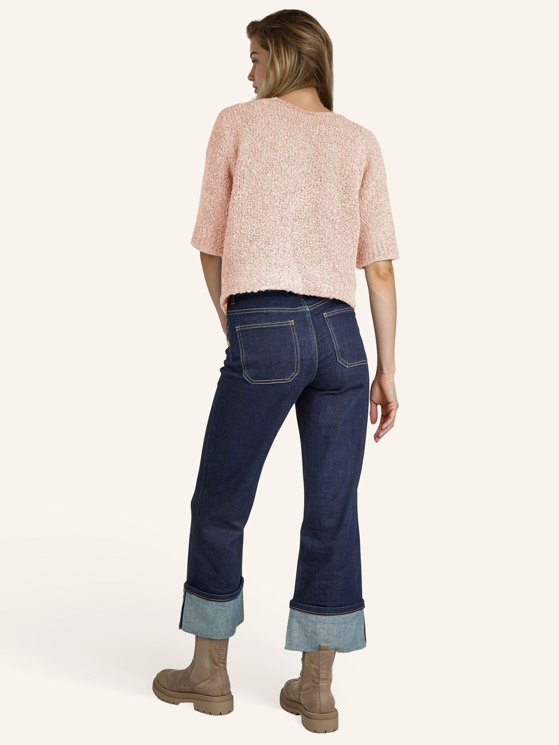 Cardigan bouclé, manches courtes
