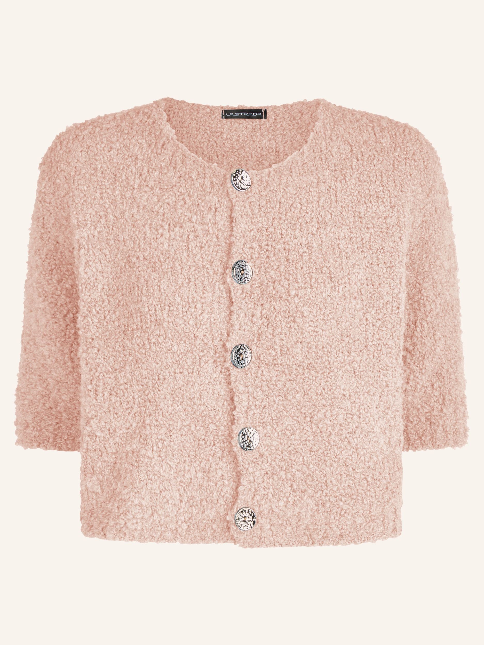 Cardigan bouclé, manches courtes