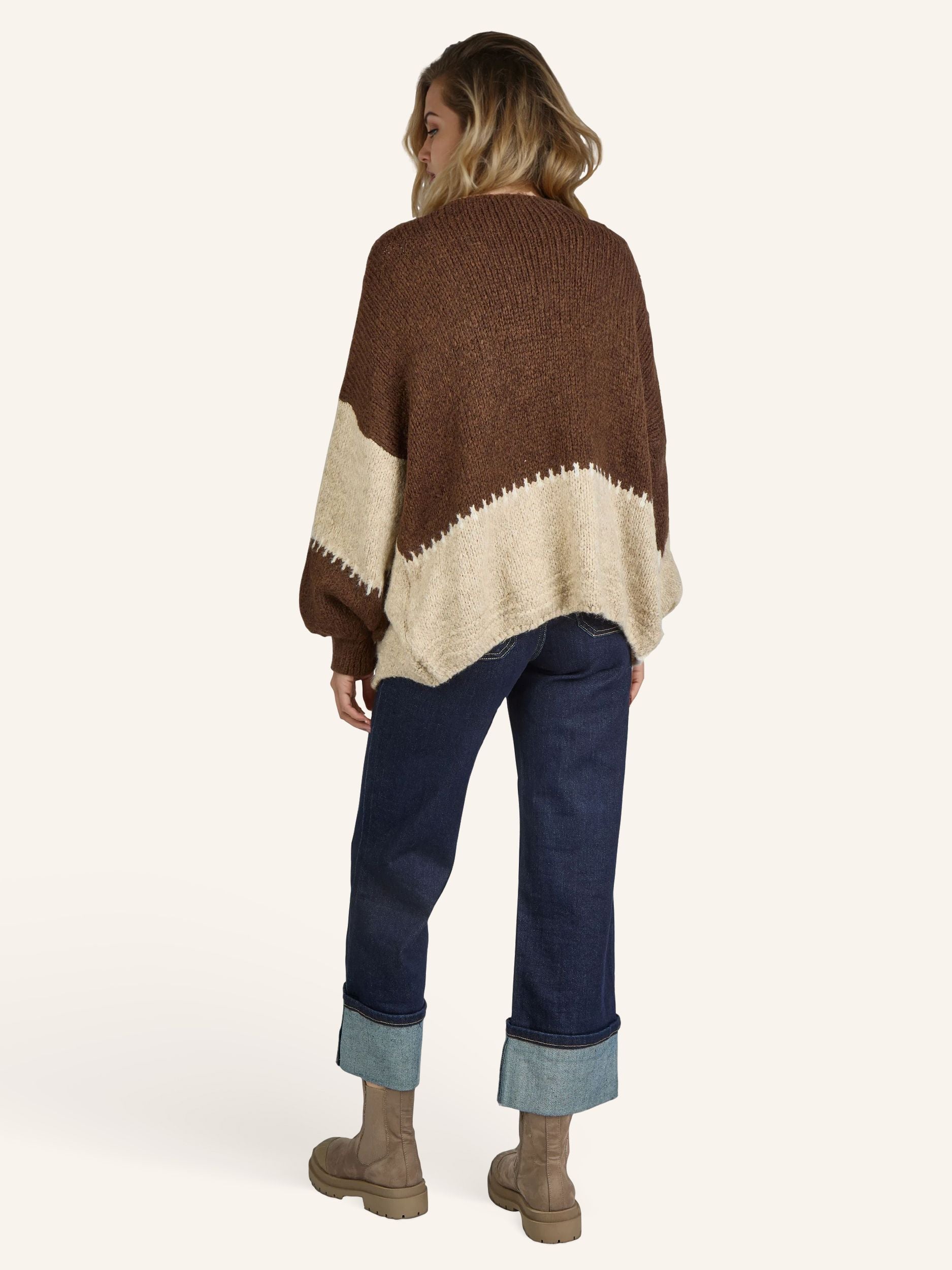 Strickjacke im Colorblock-Design