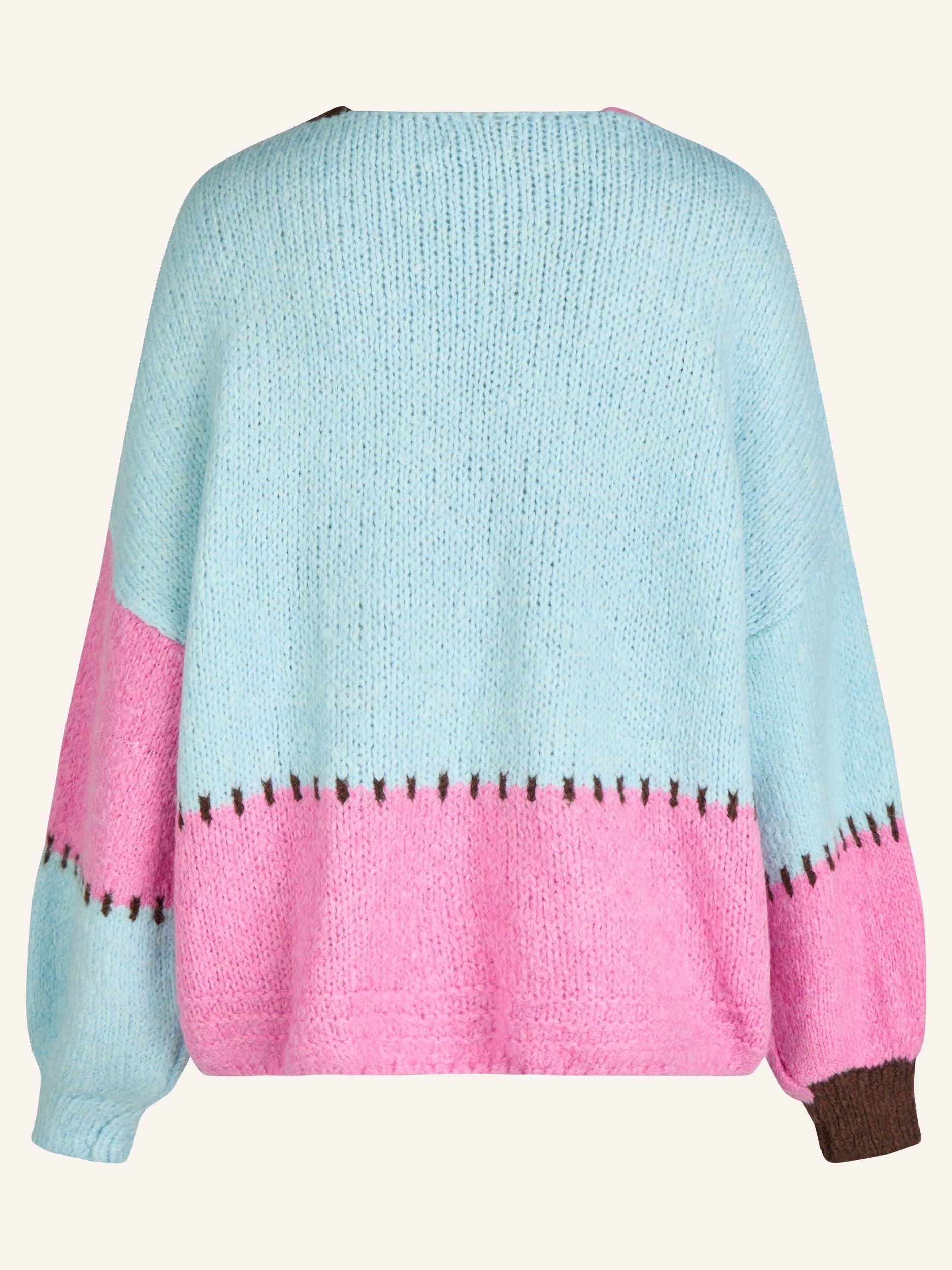 Strickjacke im Colorblock-Design