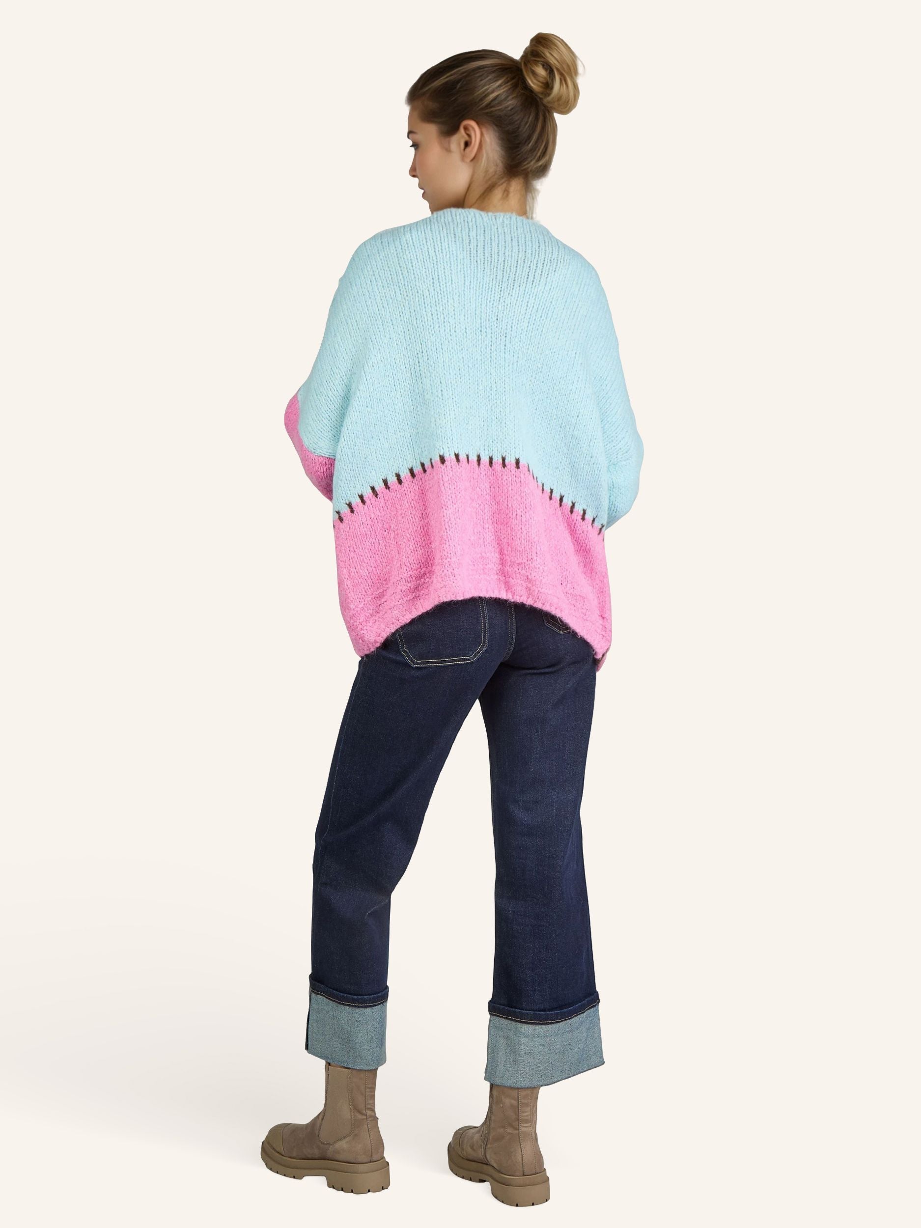 Strickjacke im Colorblock-Design