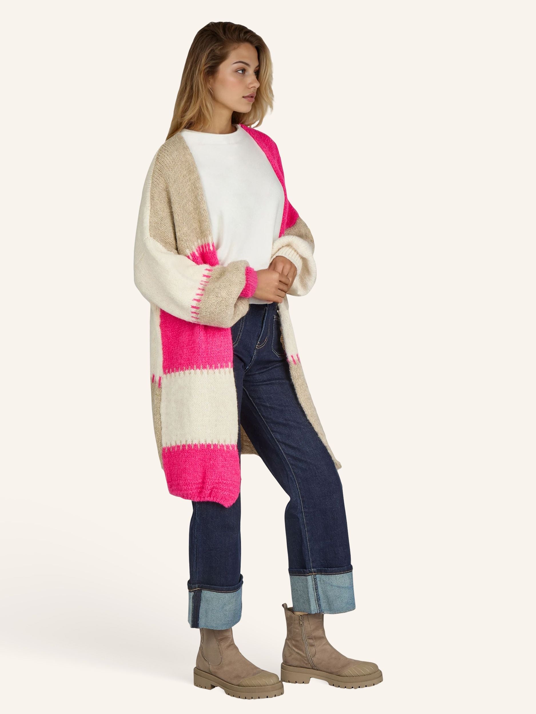 Colorblock Strickjacke