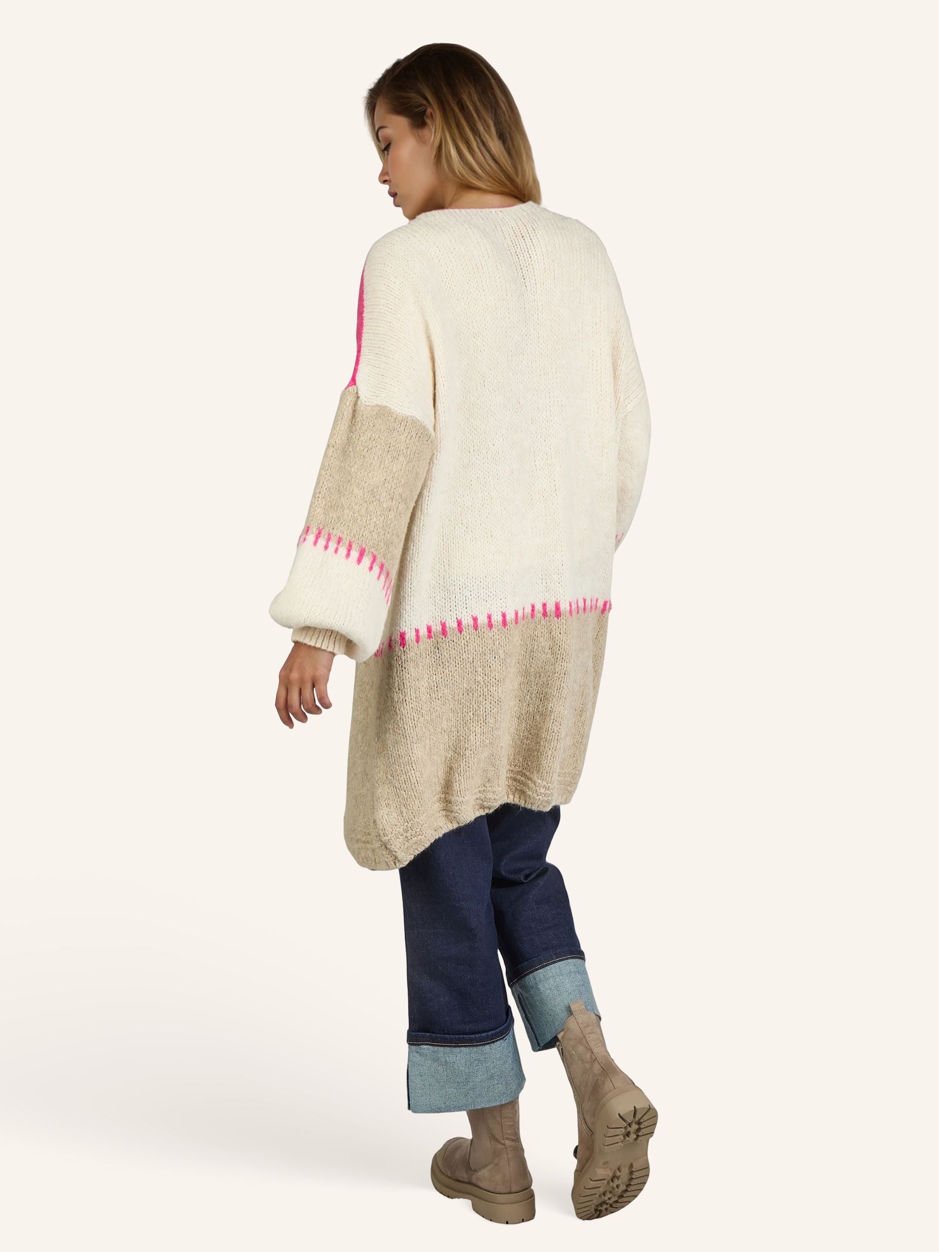 Colorblock Strickjacke