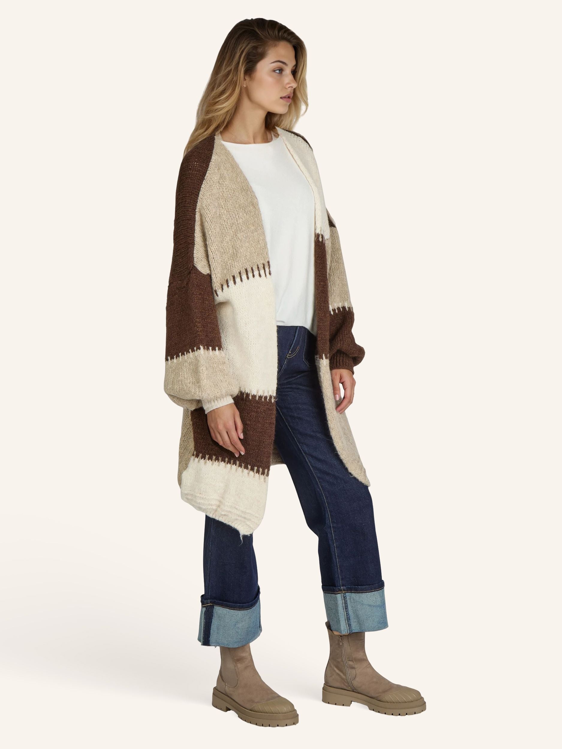 Colorblock Strickjacke