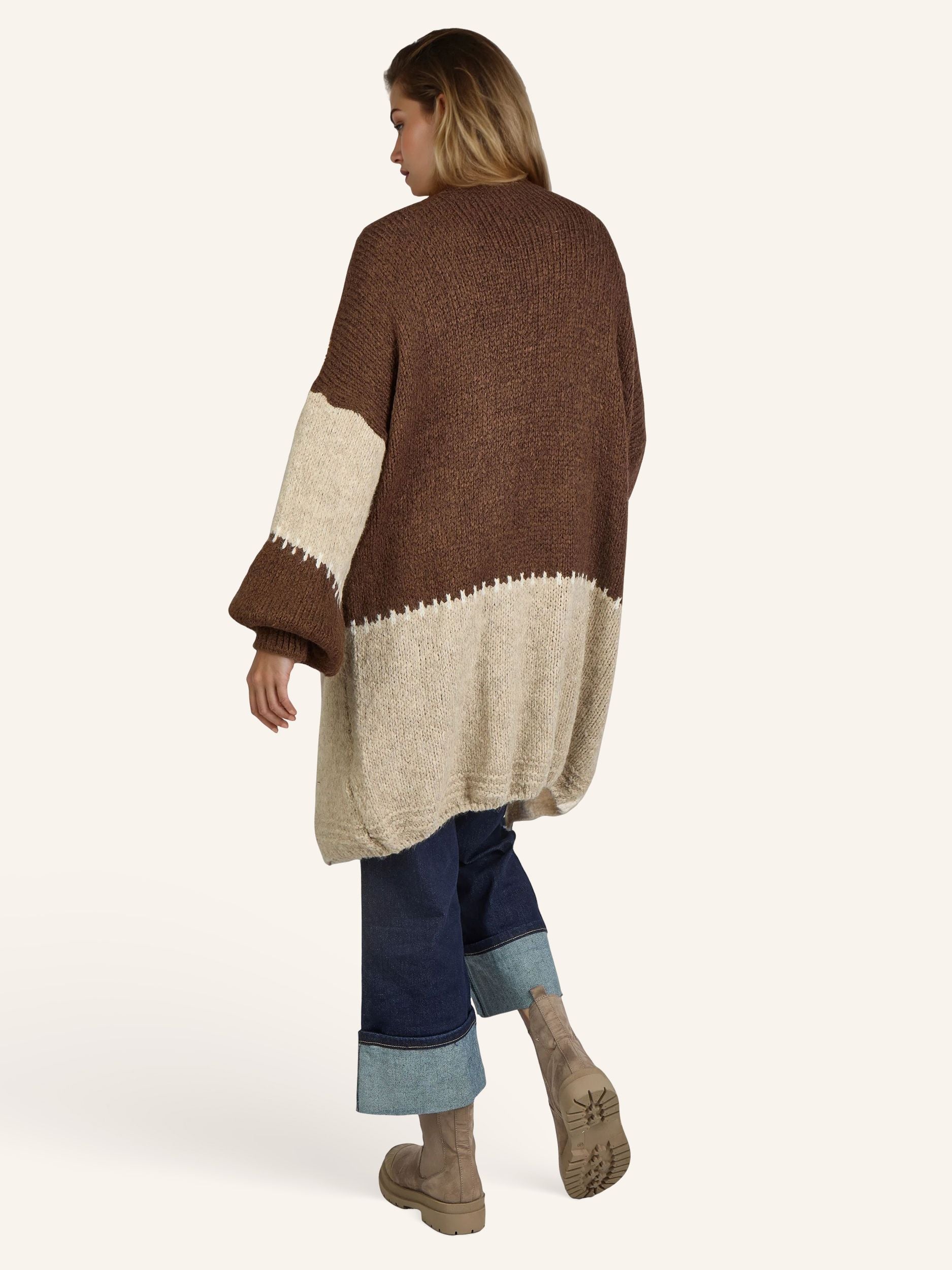 Colorblock Strickjacke