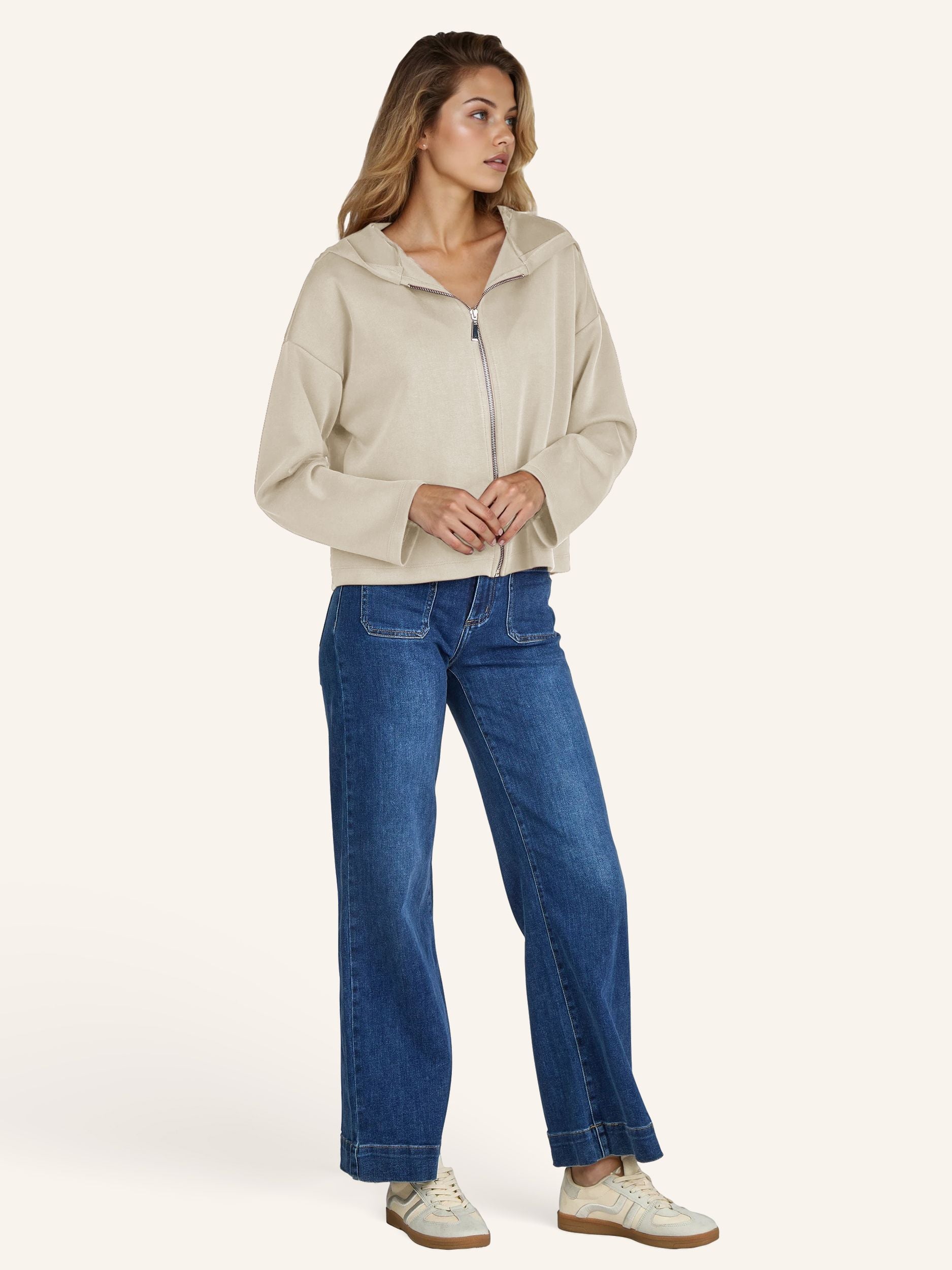 Felpa con zip e cappuccio