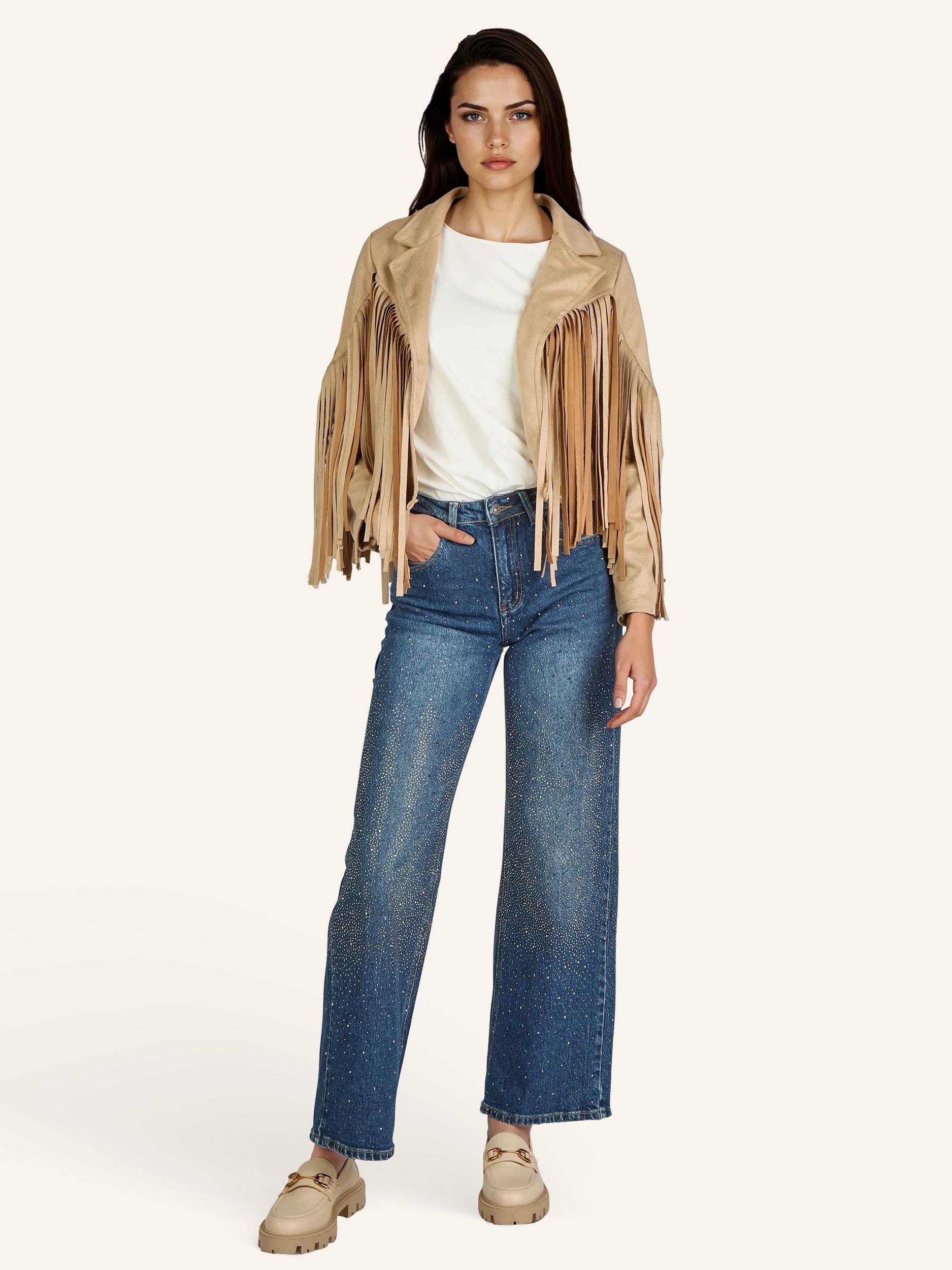 Velours-Fransenbolero