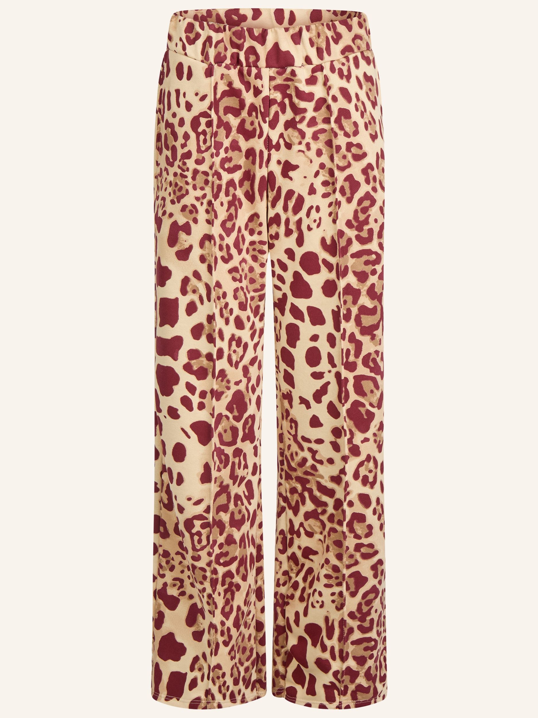 Weit geschnittene Hose mit Animal-Print
