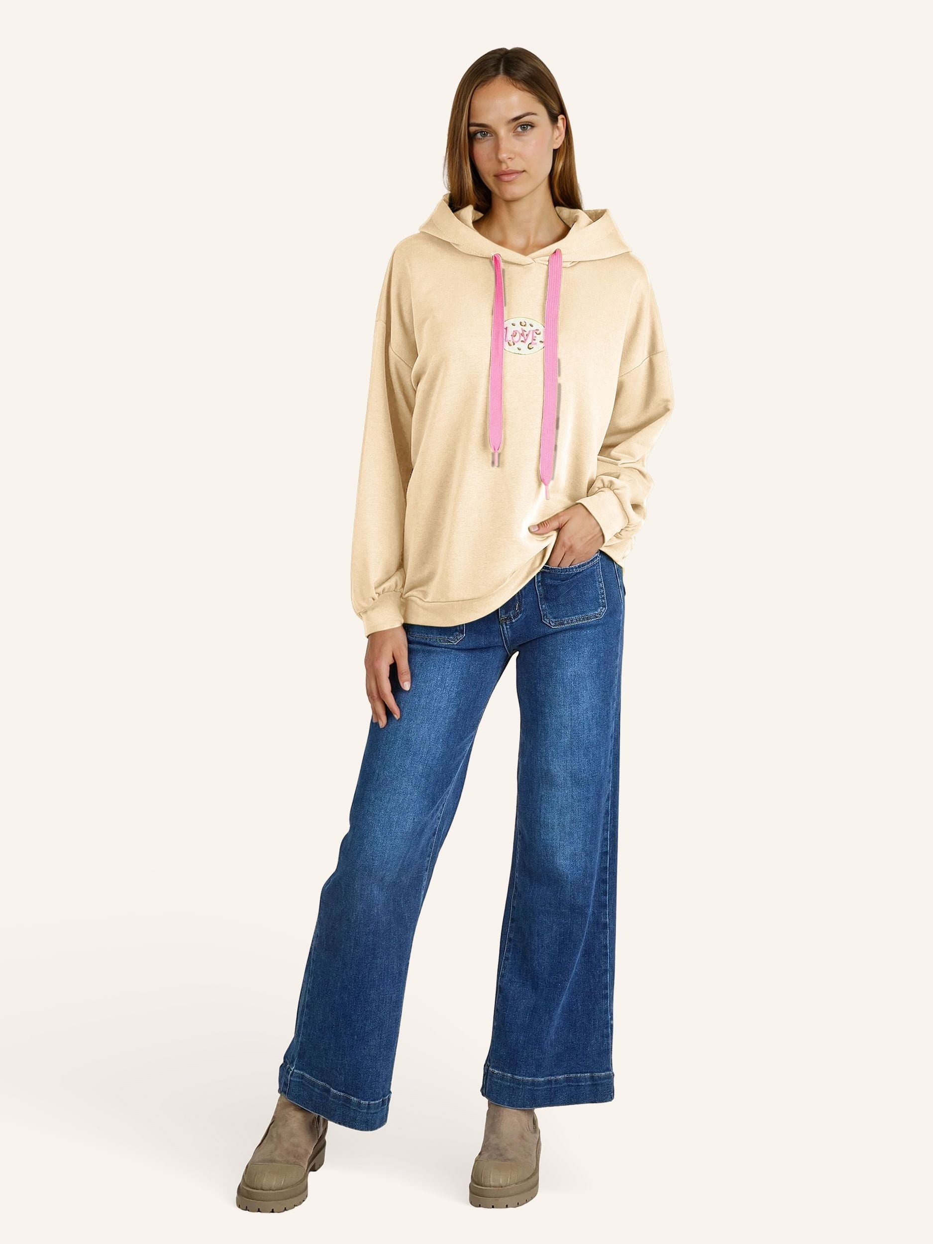 Felpa con cappuccio oversize “Love”
