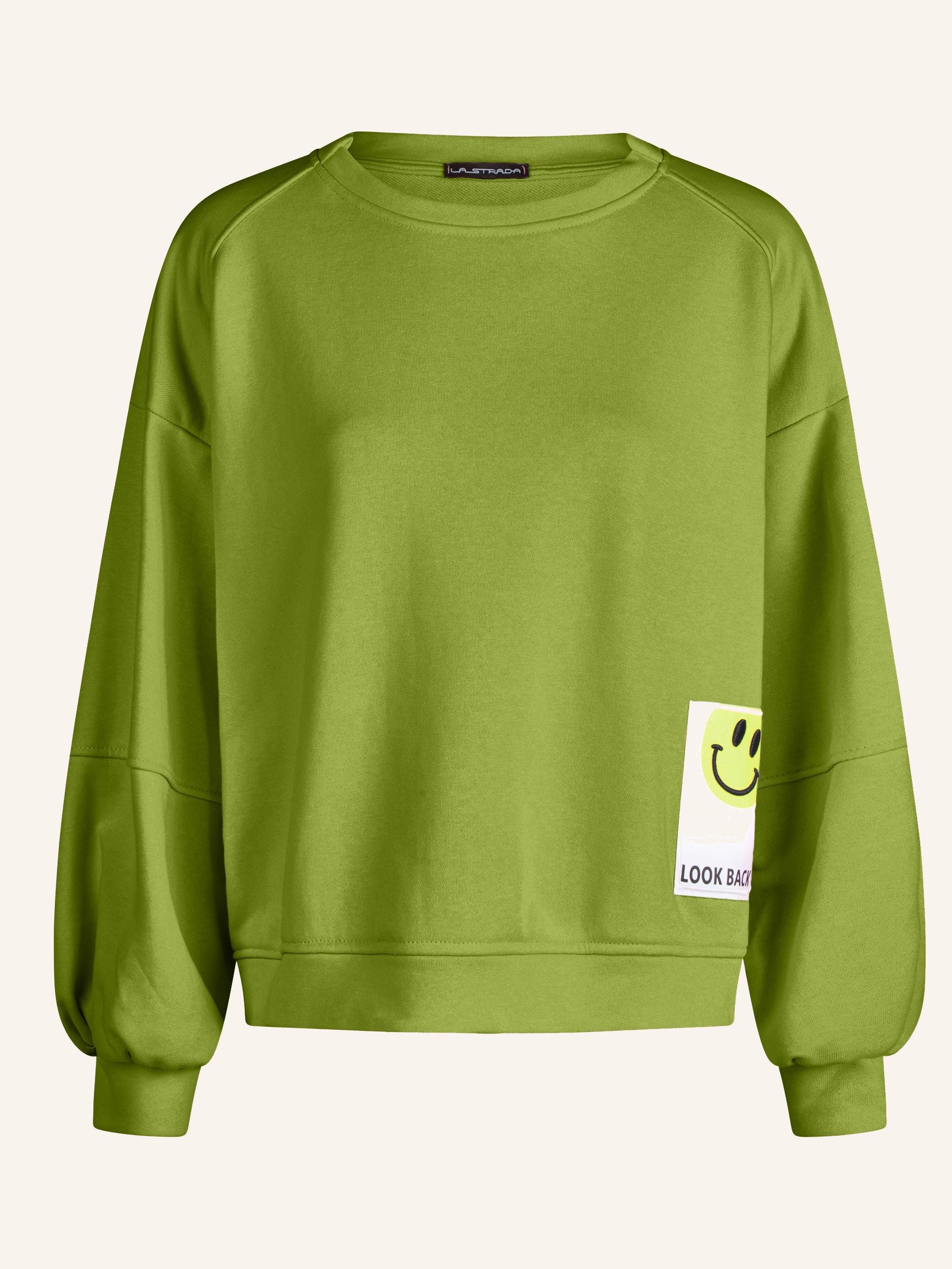 Sweatshirt mit Smiley Applikation