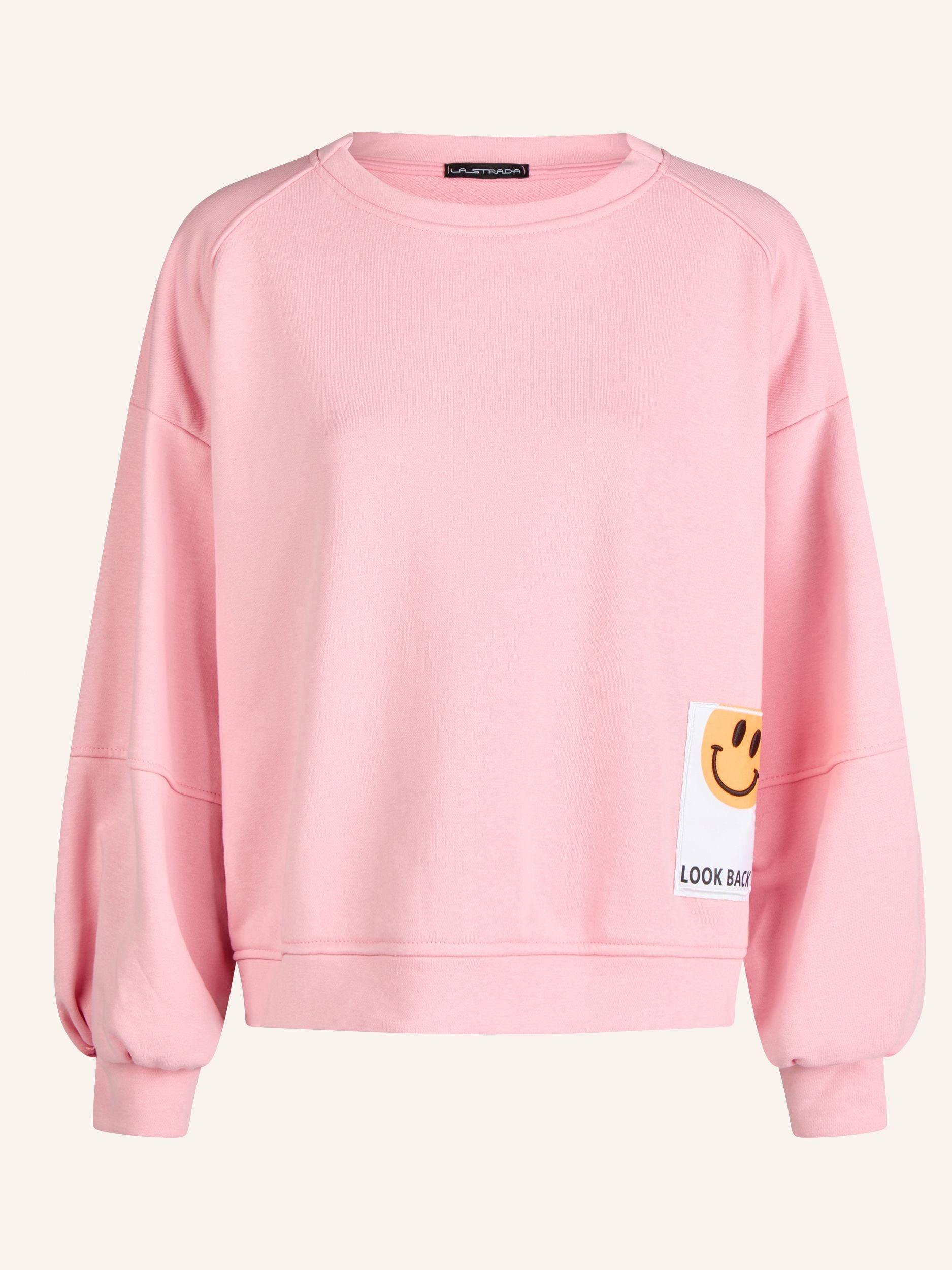 Sweatshirt mit Smiley Applikation