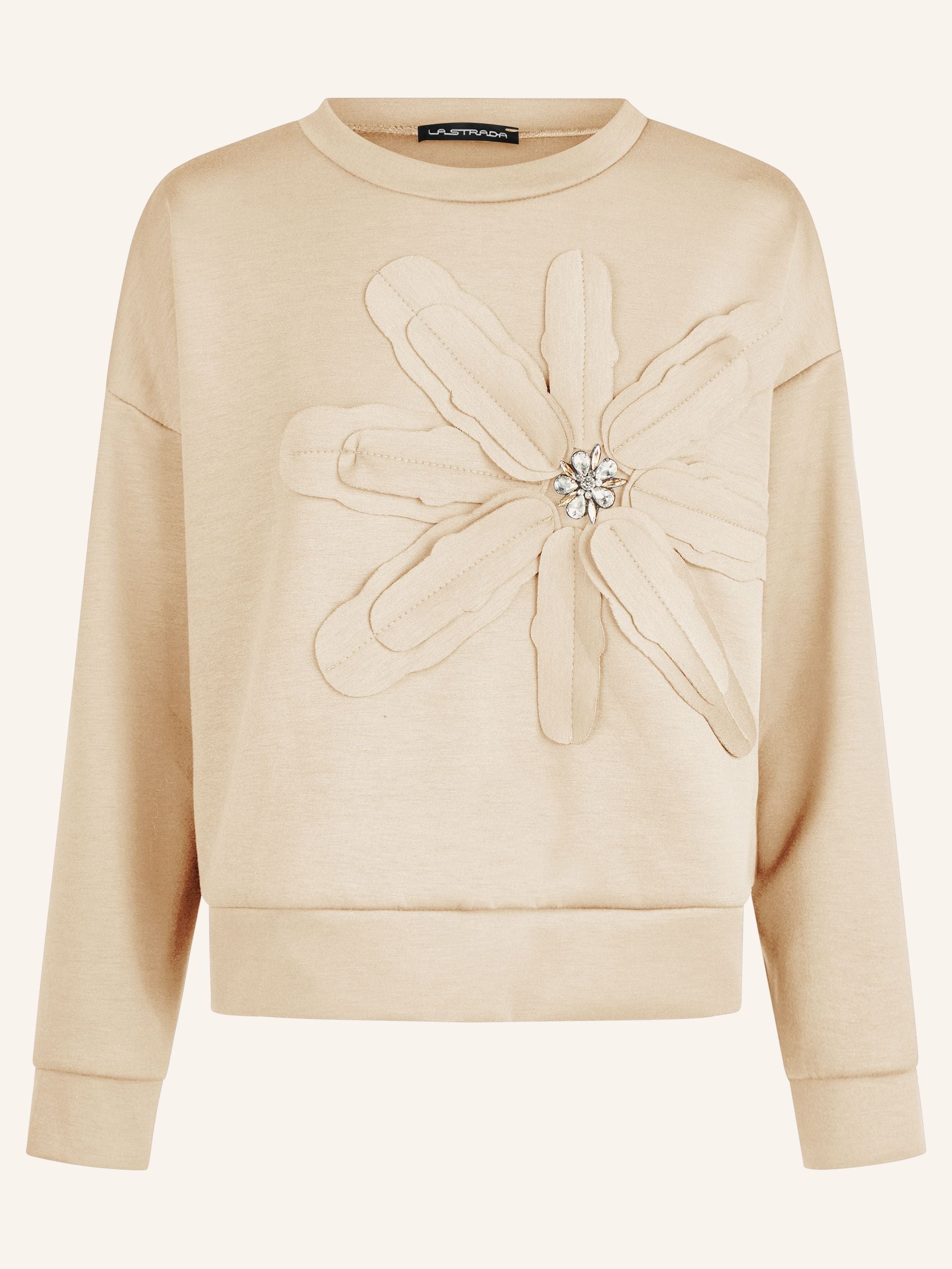 Sweatshirt mit Blüten-Applikation