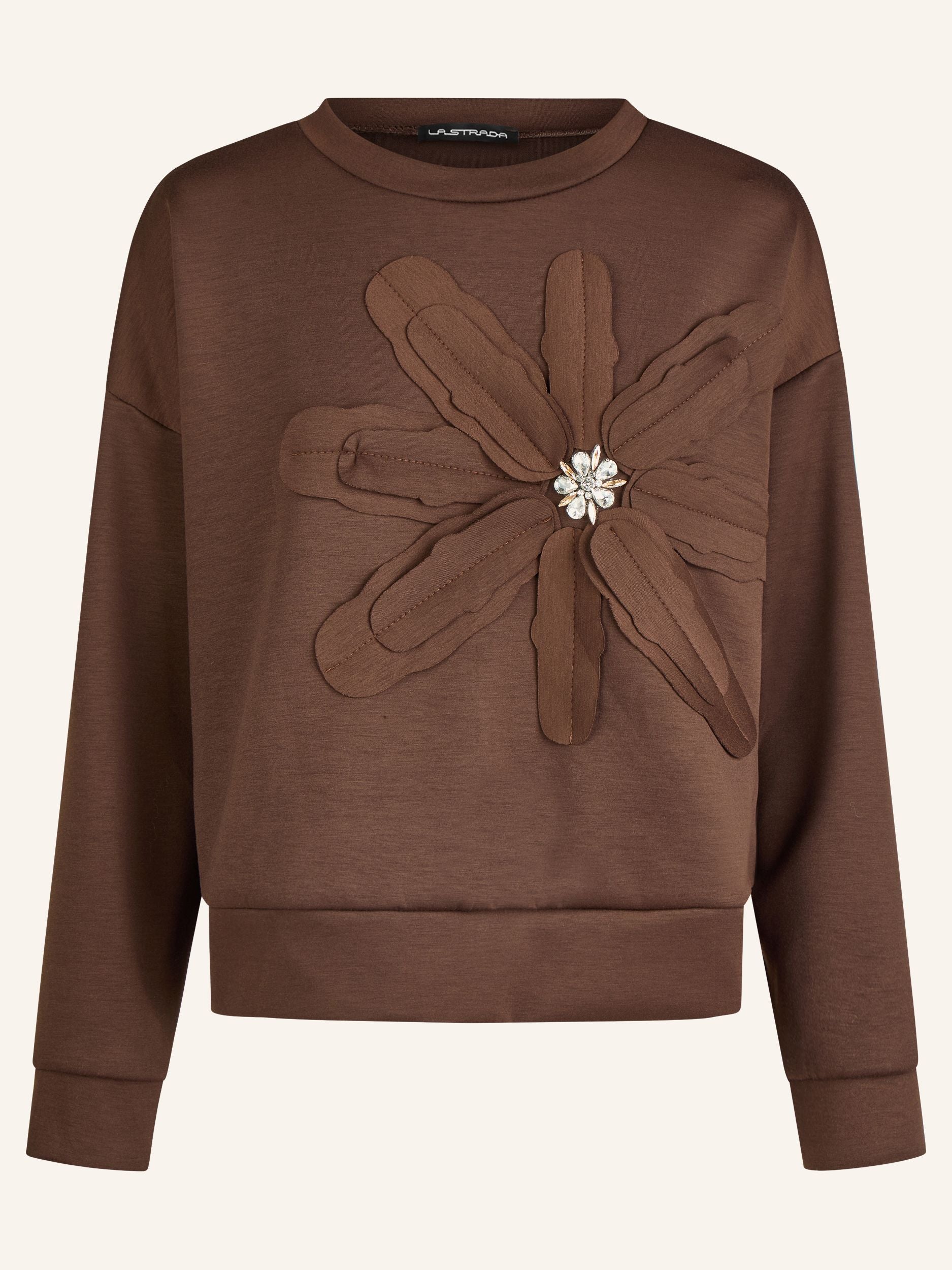 Sweatshirt mit Blüten-Applikation