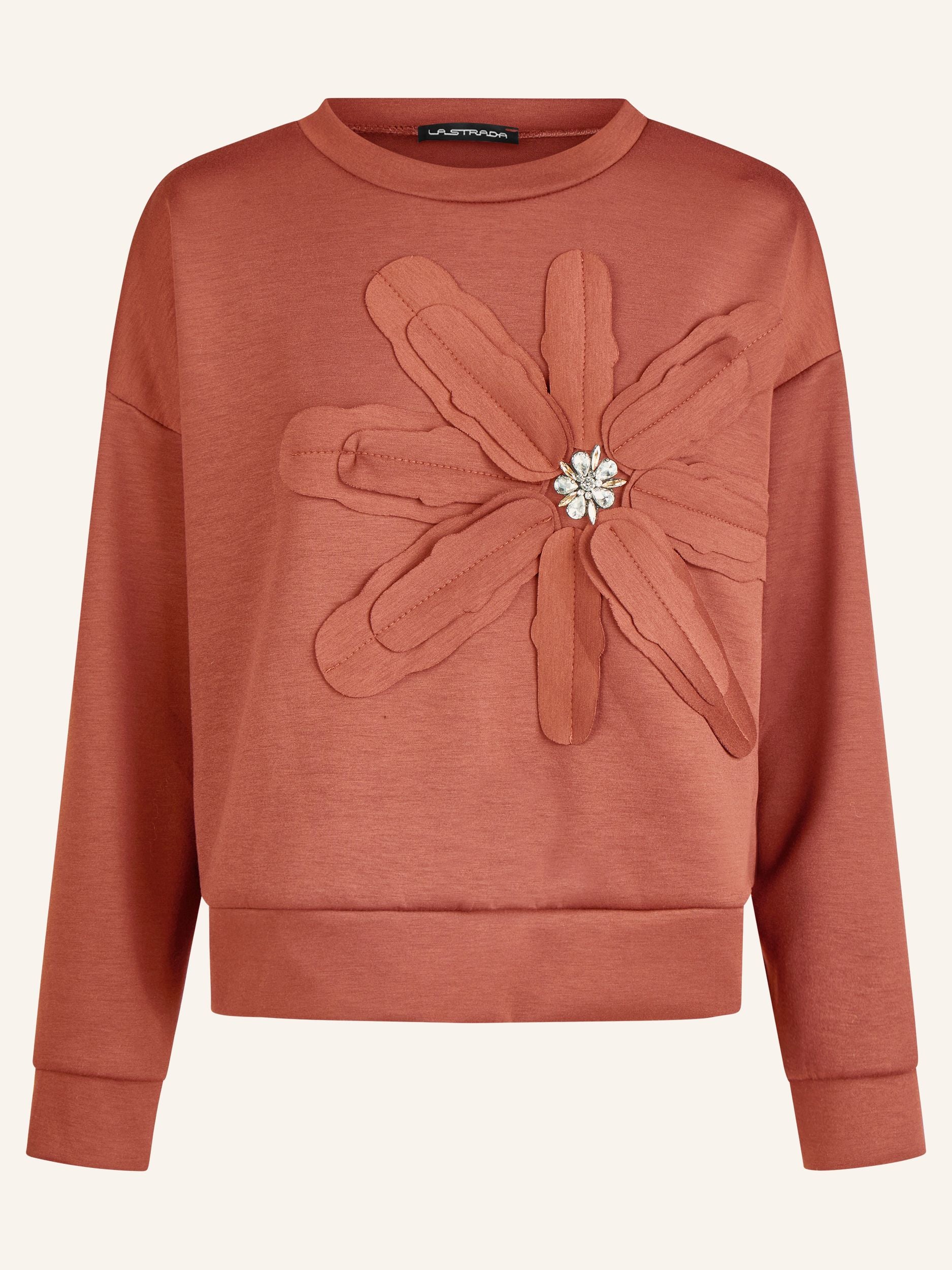 Sweatshirt mit Blüten-Applikation