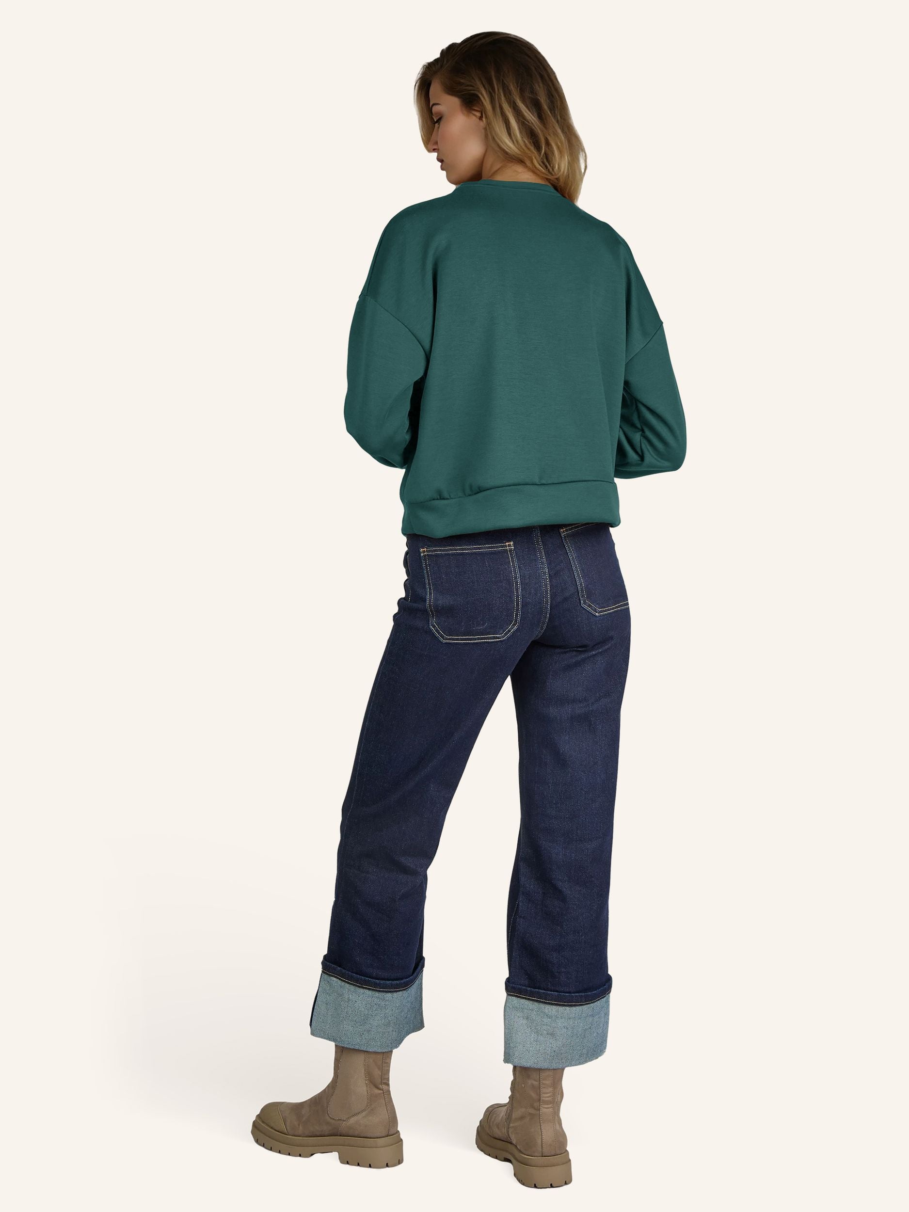 Sweatshirt mit Blüten-Applikation