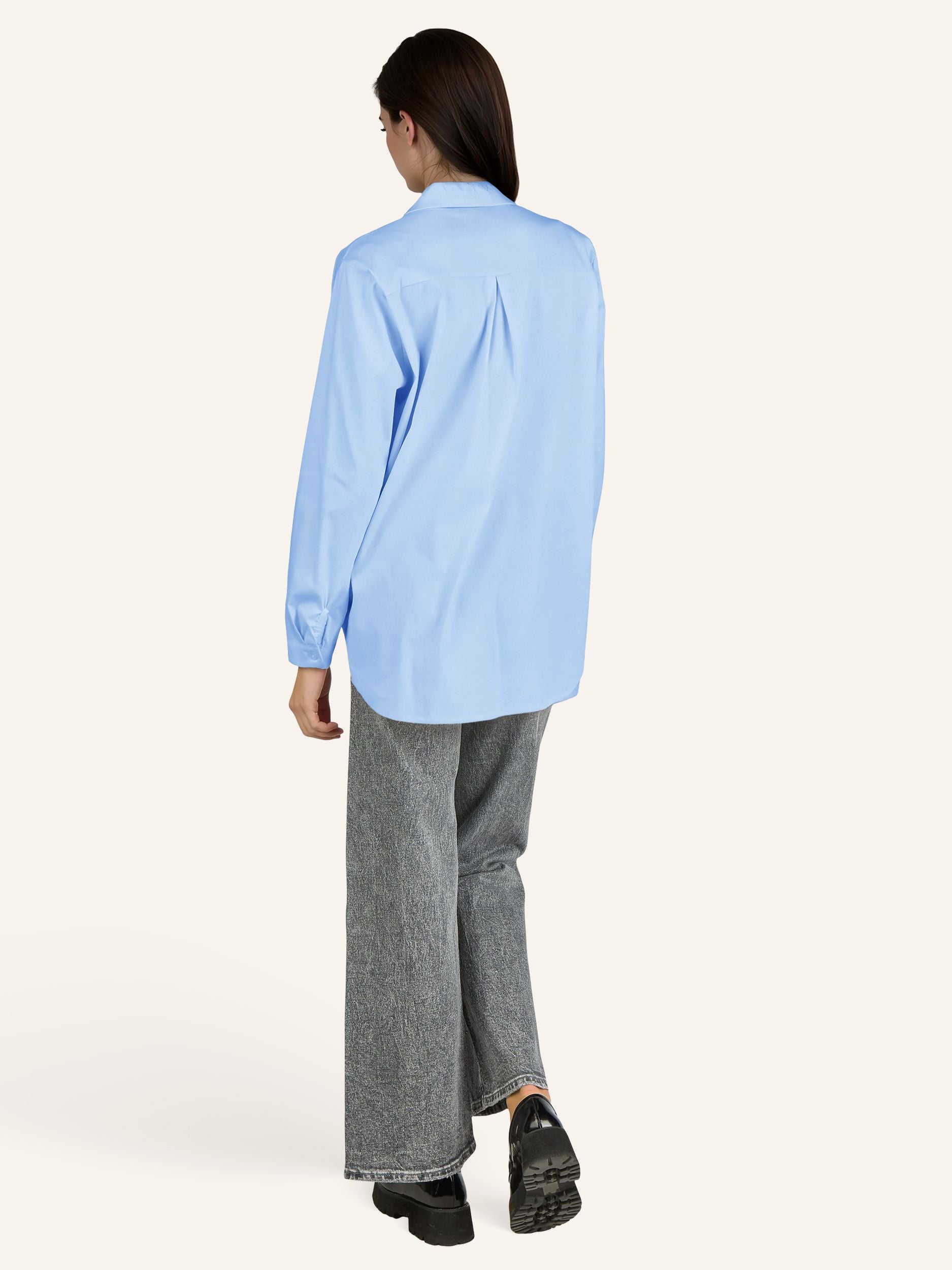 Bluse mit verdeckter Knopfleiste