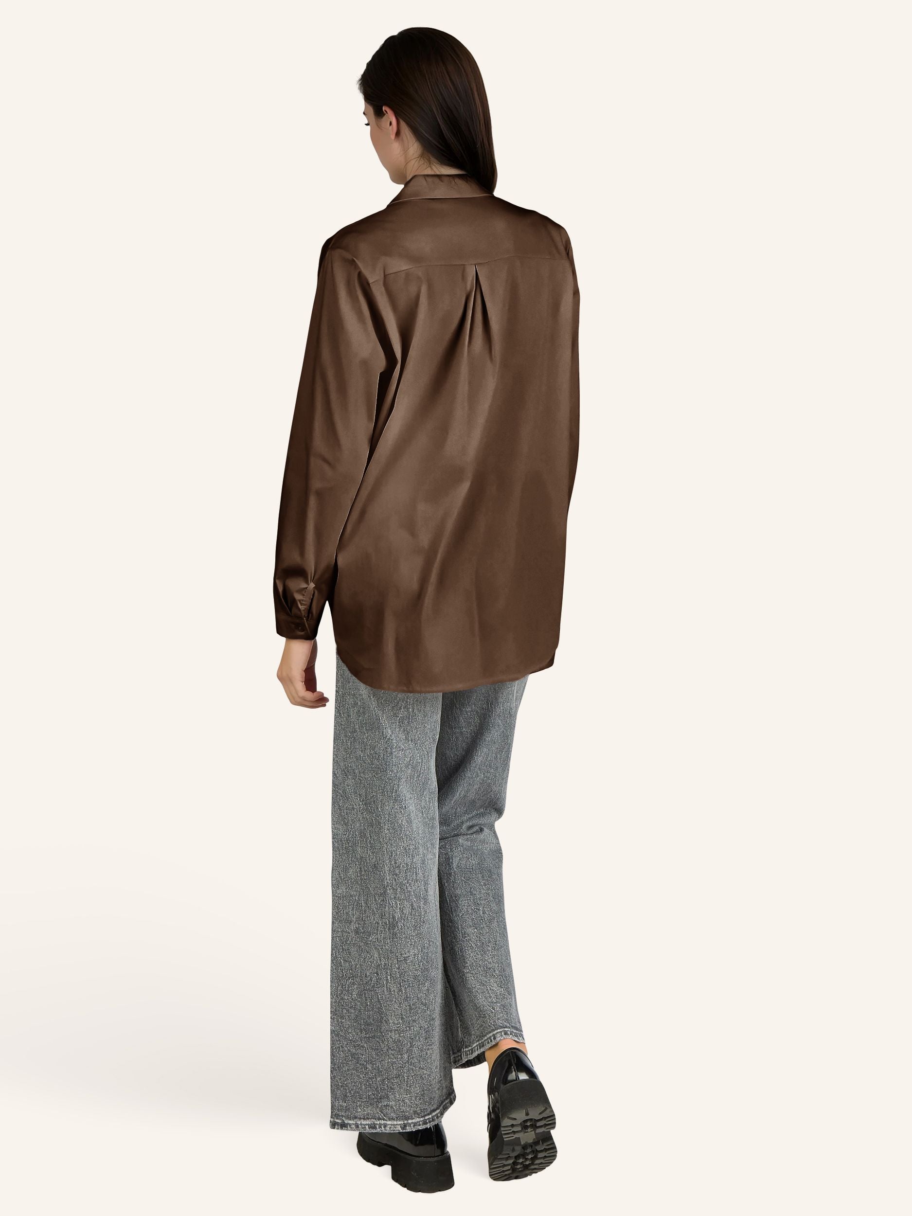 Bluse mit verdeckter Knopfleiste