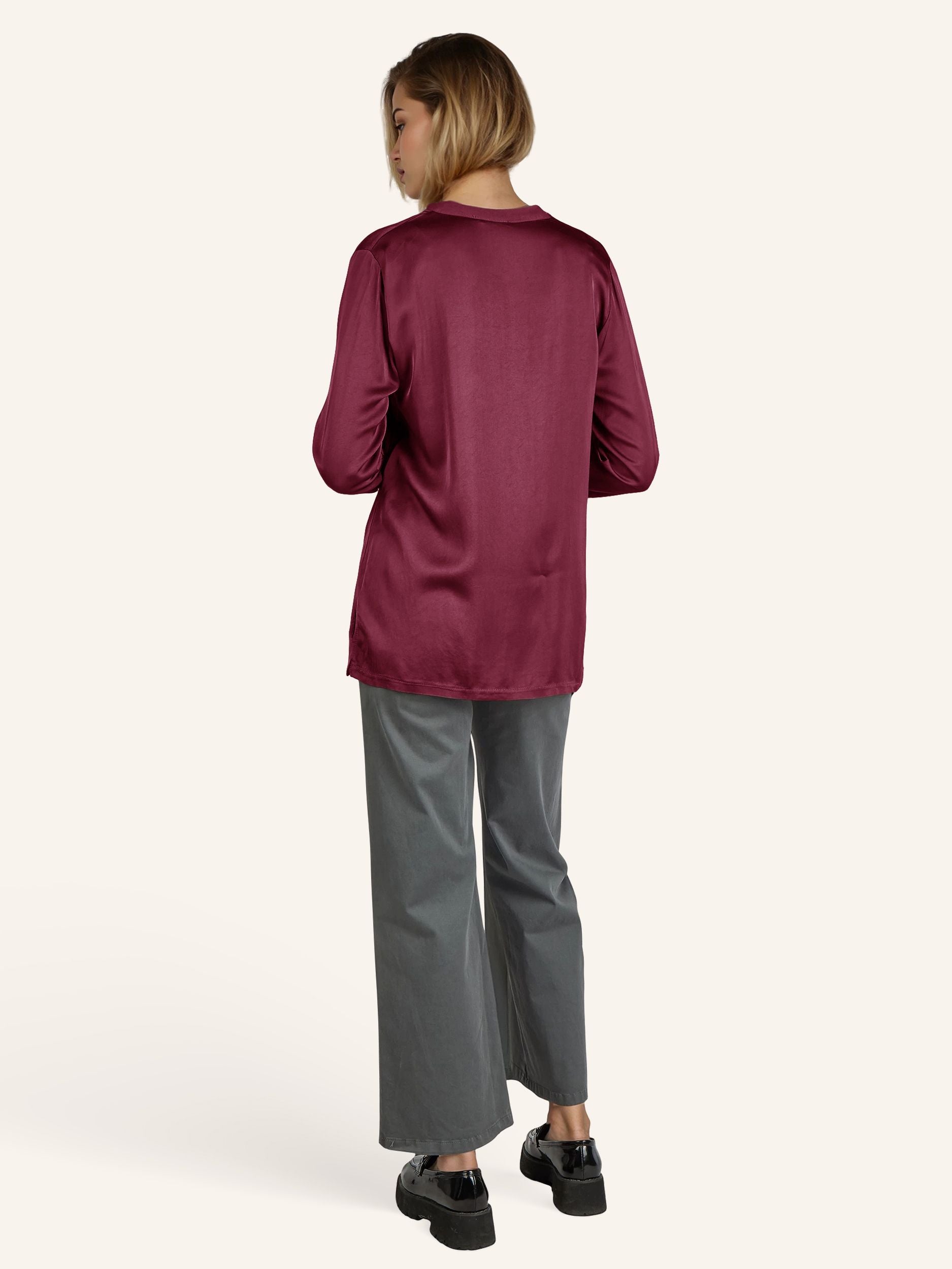 Bluse in Satin-Optik