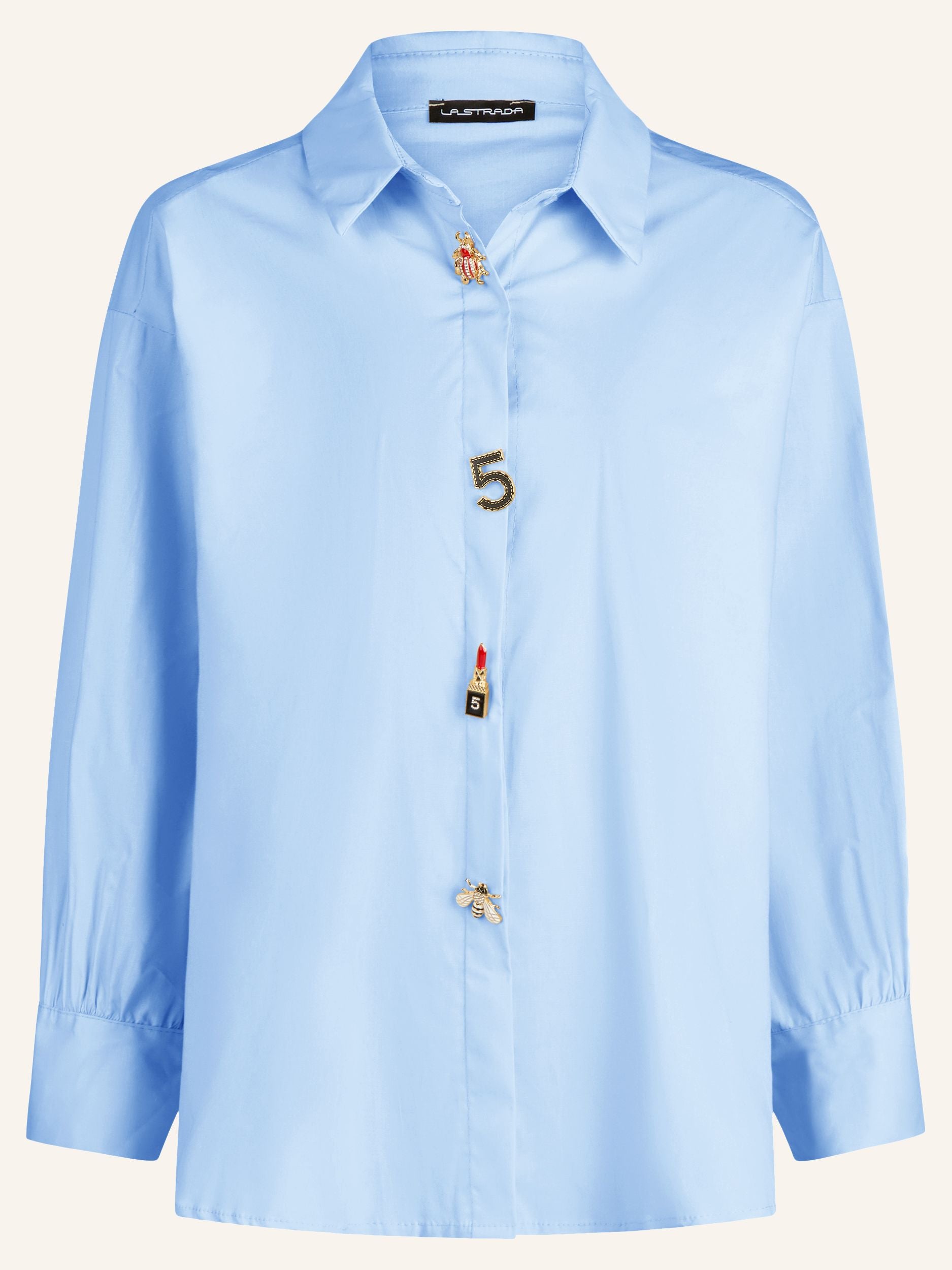 Oversize-Bluse mit modischen Schmuckdetails