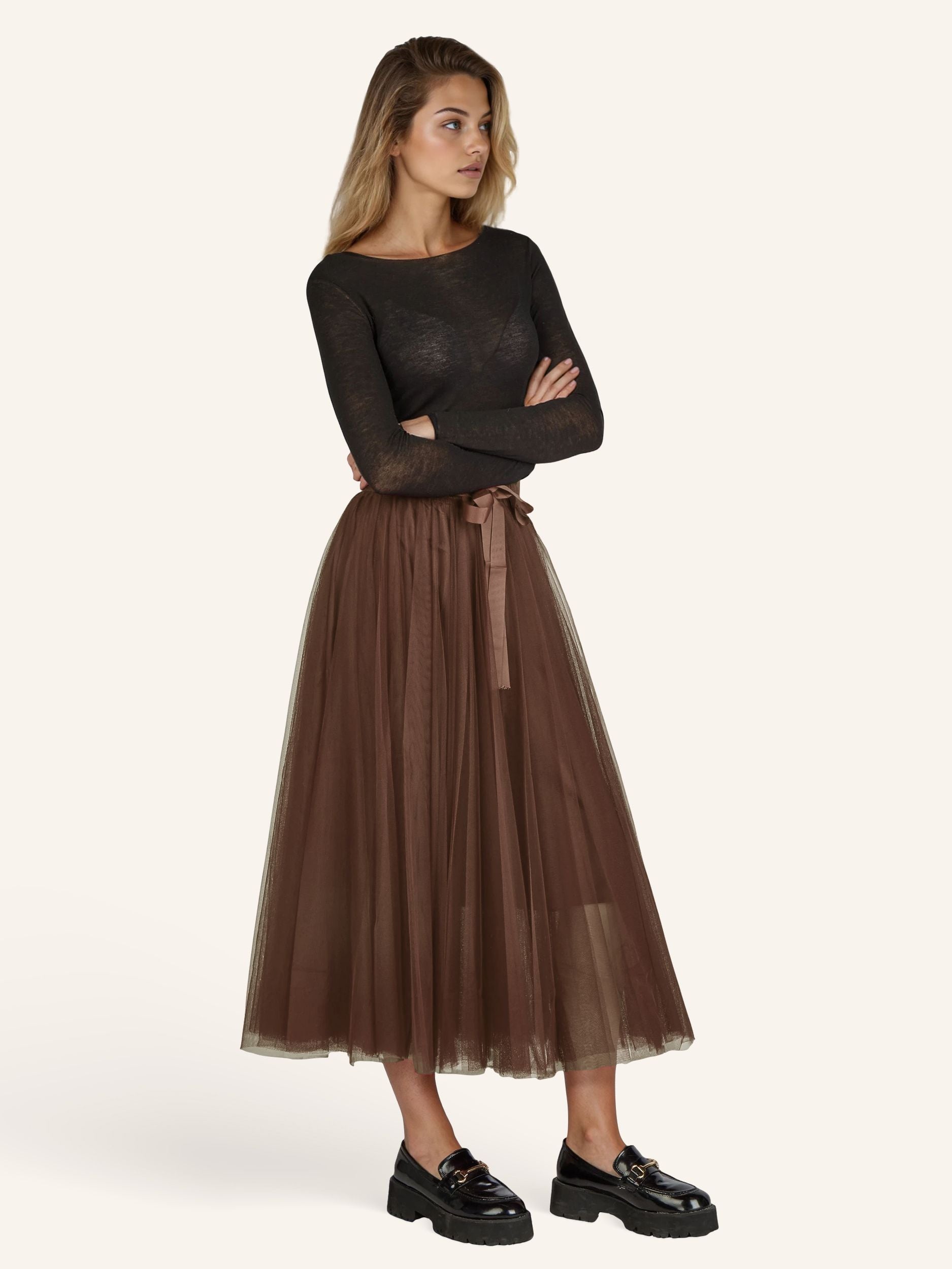 Tüllrock mit Satinband