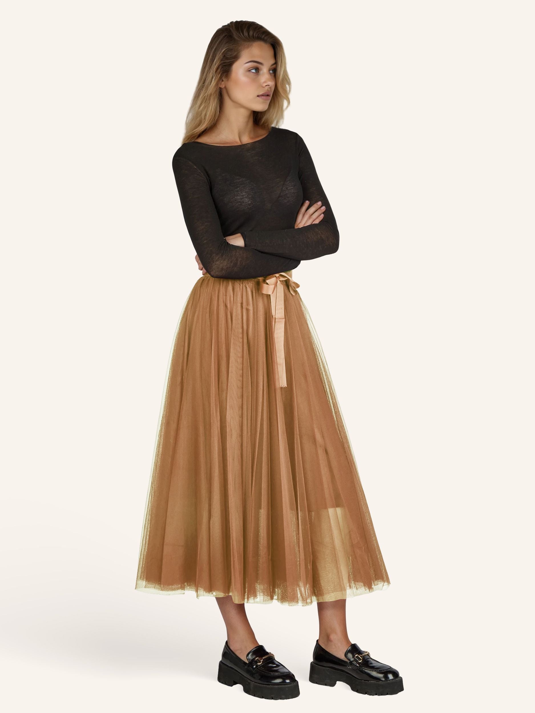 Tüllrock mit Satinband