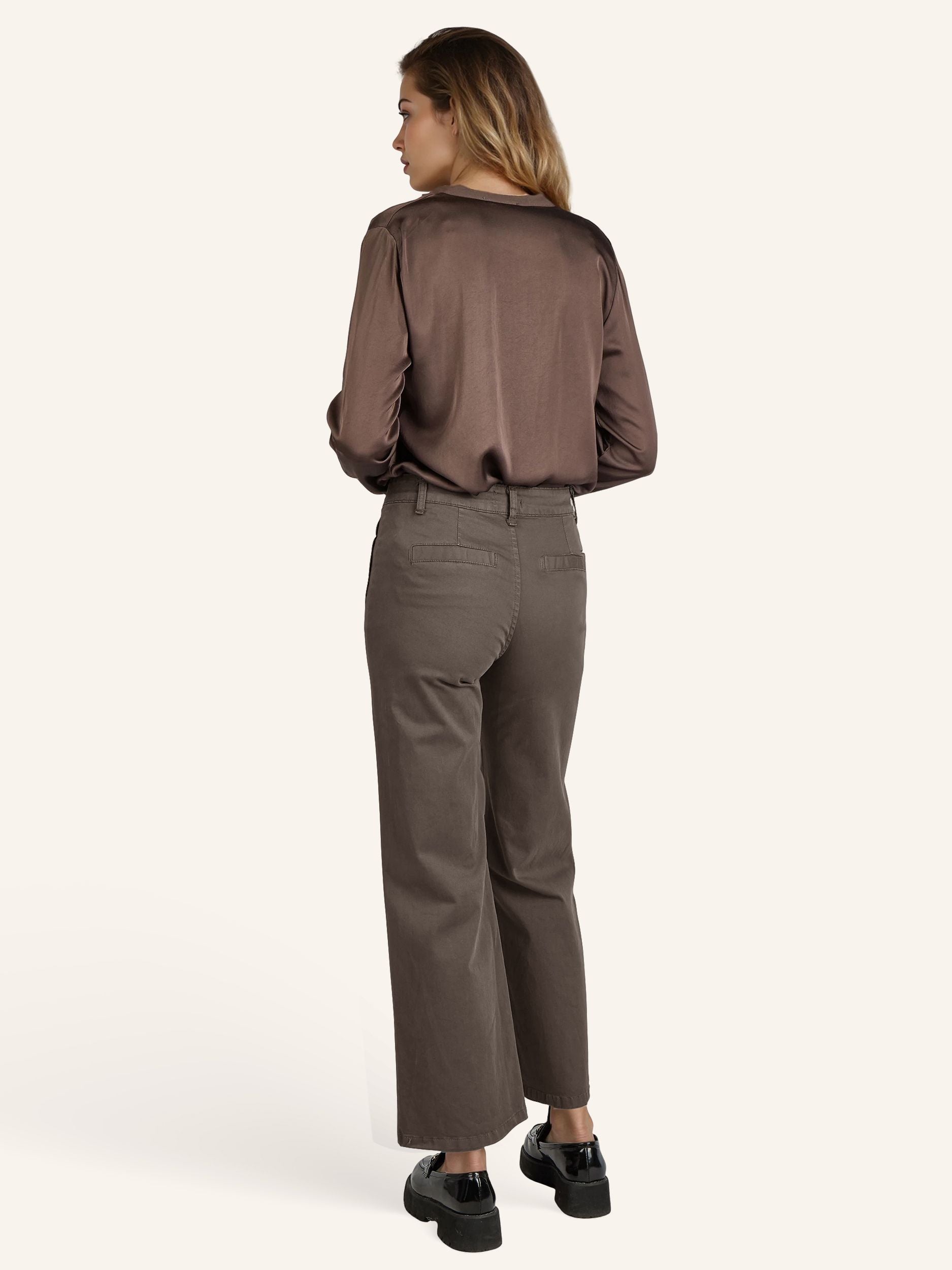Wide-Leg-Hose aus Baumwoll-Stretch