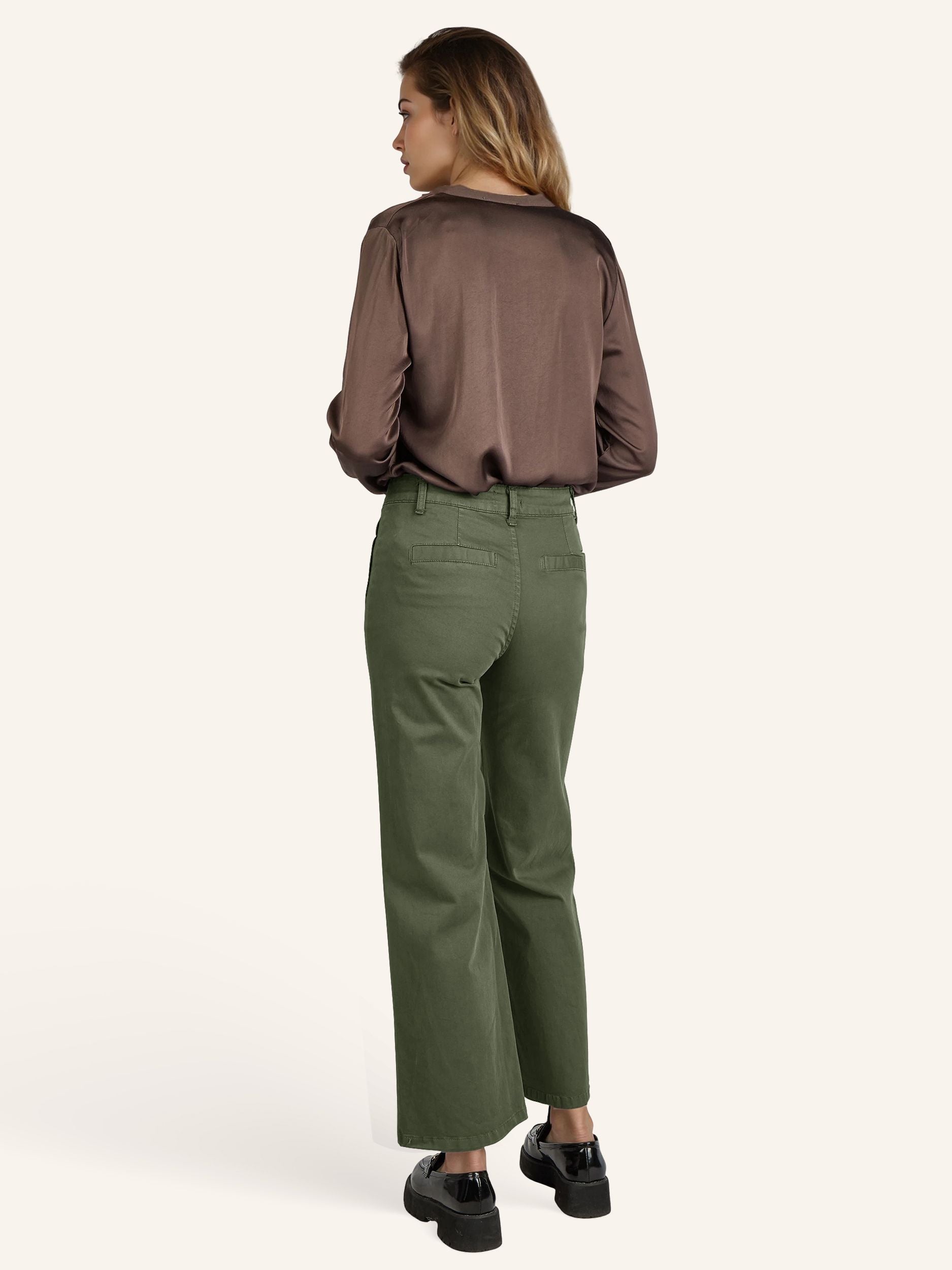 Wide-Leg-Hose aus Baumwoll-Stretch
