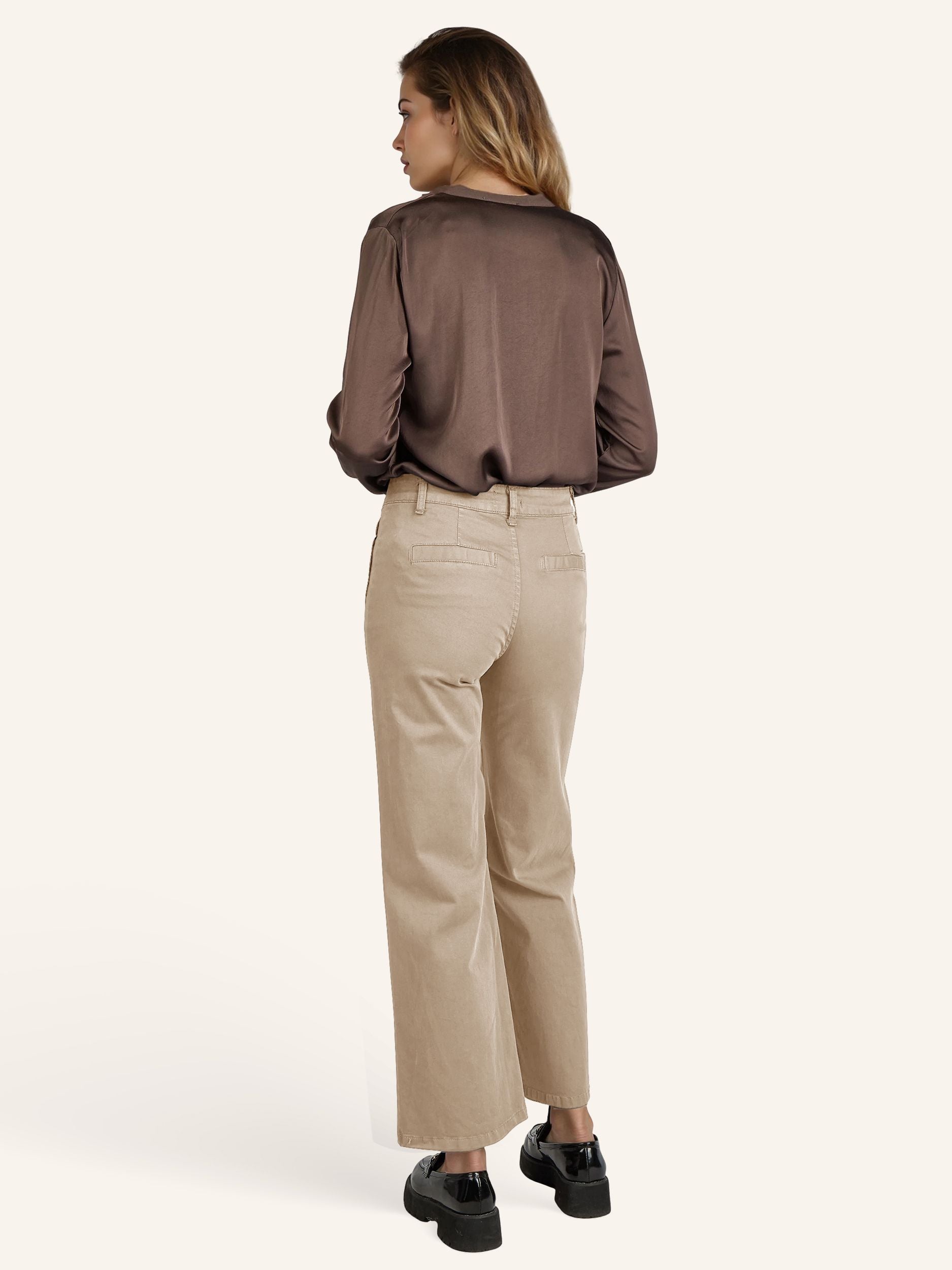 Wide-Leg-Hose aus Baumwoll-Stretch