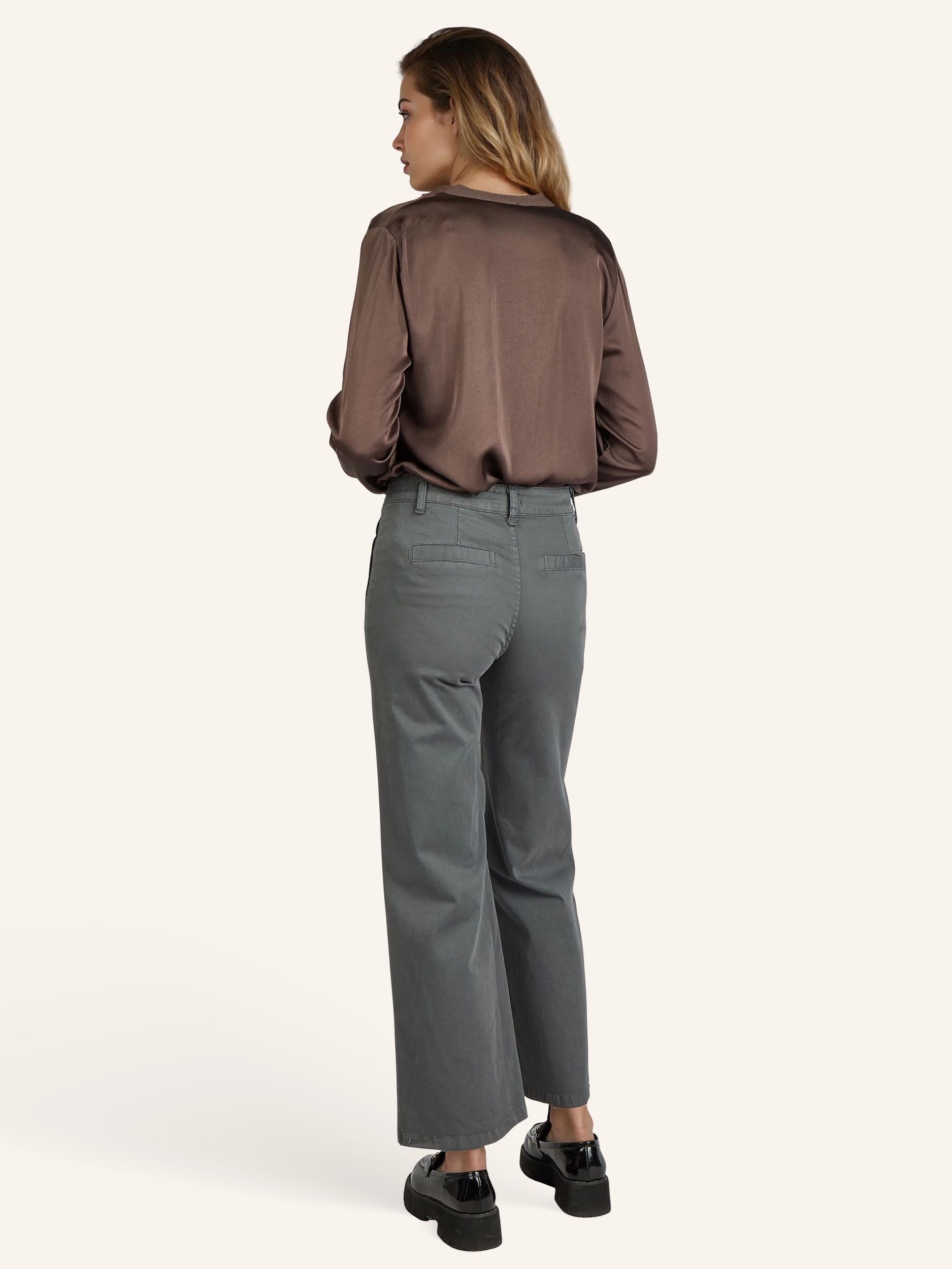 Wide-Leg-Hose aus Baumwoll-Stretch