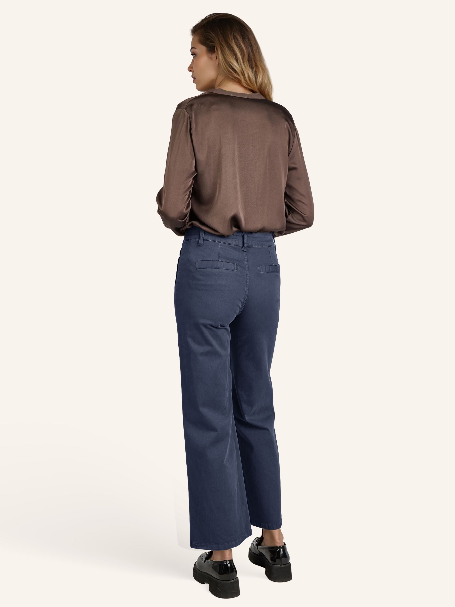 Wide-Leg-Hose aus Baumwoll-Stretch